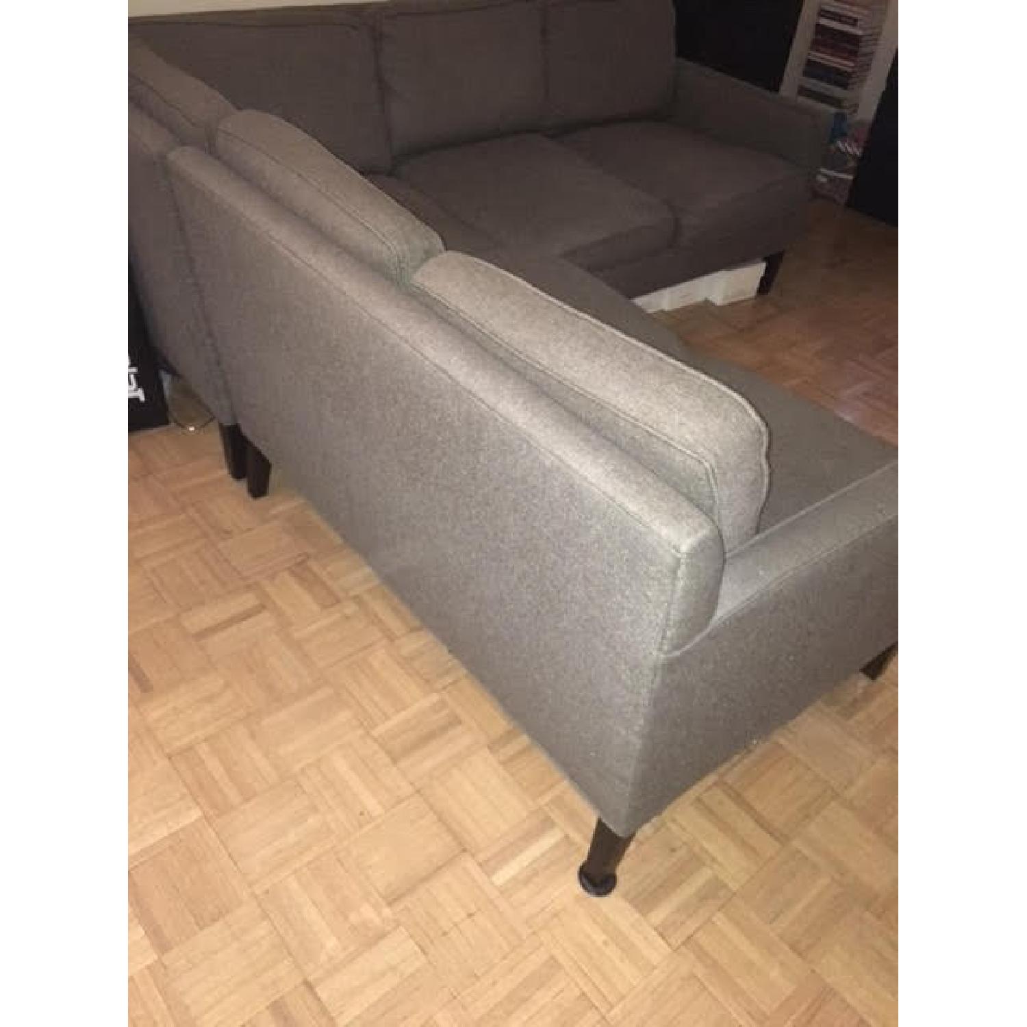 Crate & Barrel Grey Corner Sectional Sofa AptDeco