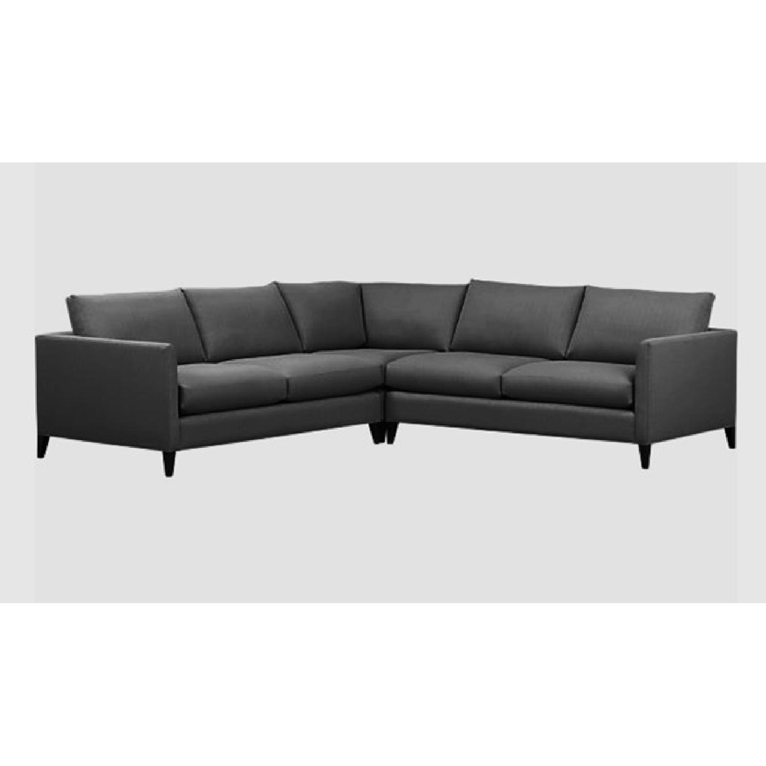 Crate & Barrel Grey Corner Sectional Sofa AptDeco