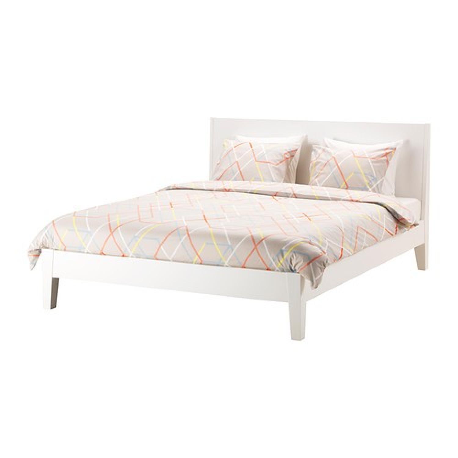 Ikea Nordli White Queen Bed Frame - image-0