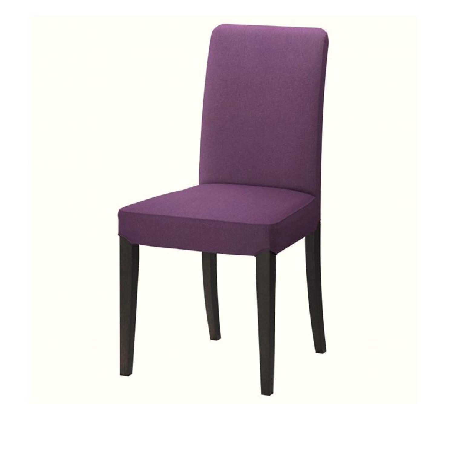 Ikea Henriksdal Brown Chair w/ Dansbo Lilac Covers - AptDeco