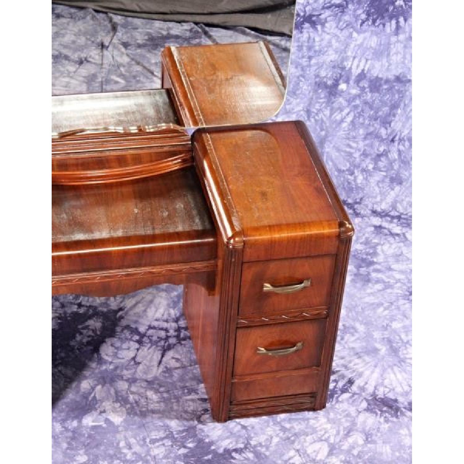 1930's Antique Art Deco Vanity Dresser w/ Mirror - image-8