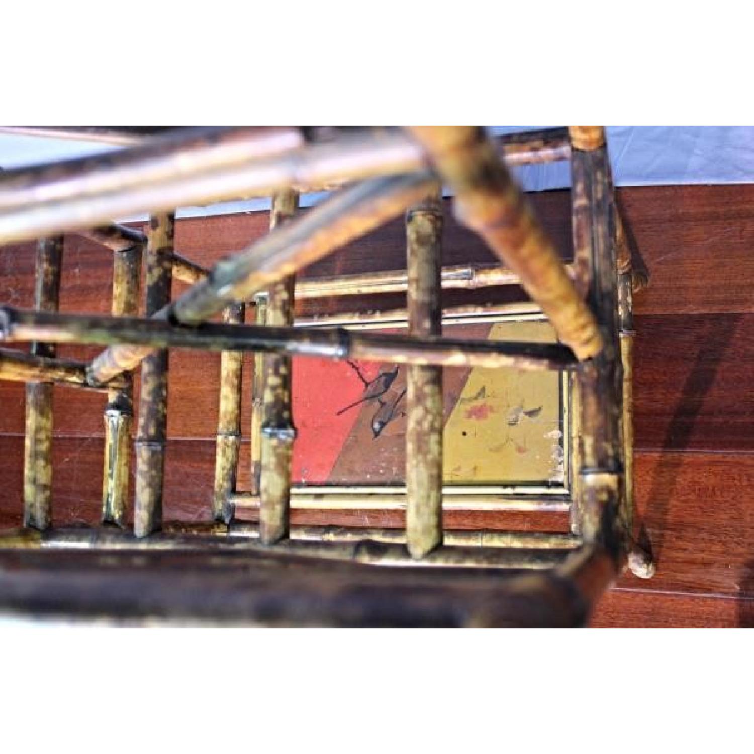 Antique Asian Hand Painted Bamboo Magazine/Rack Holder - image-4