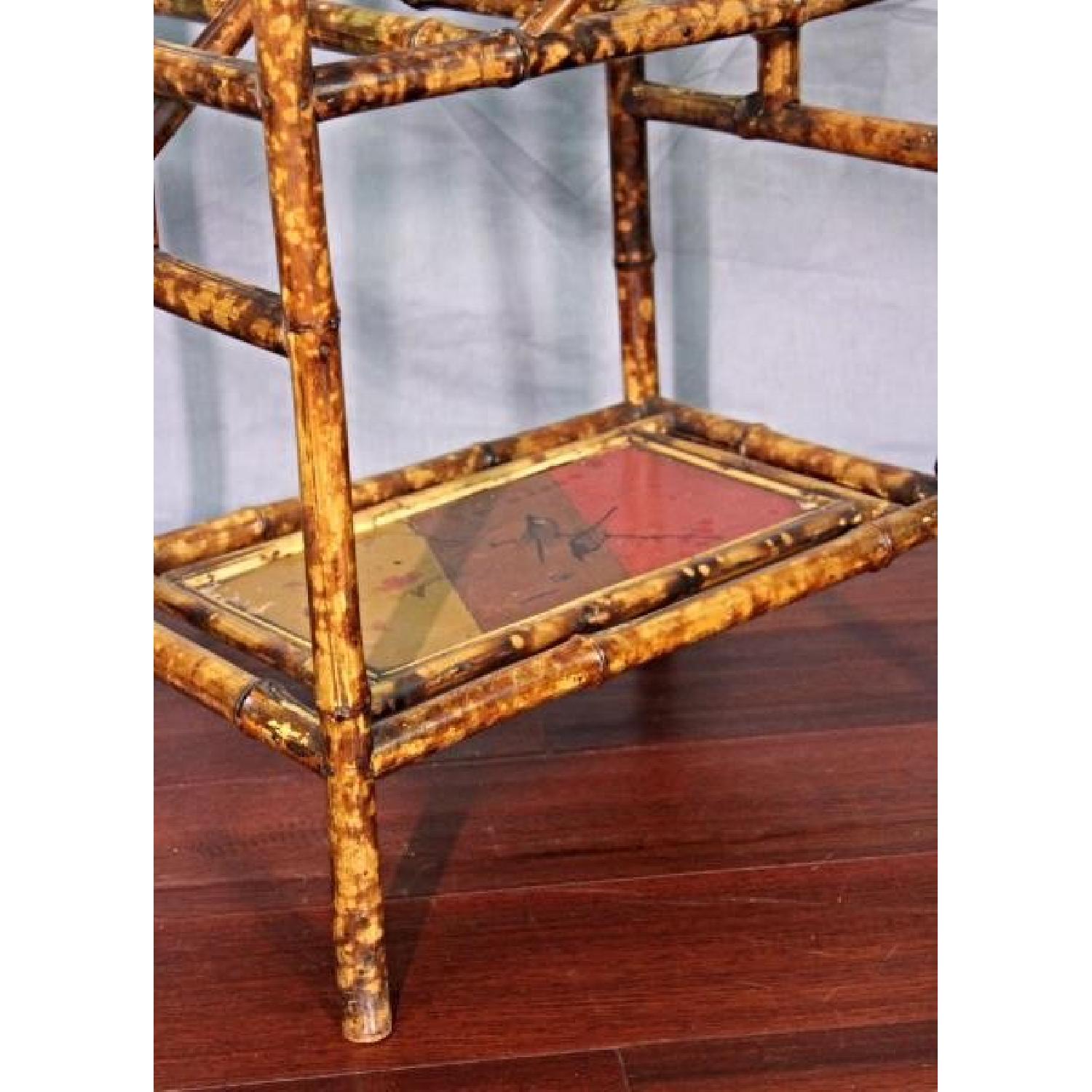 Antique Asian Hand Painted Bamboo Magazine/Rack Holder - image-5