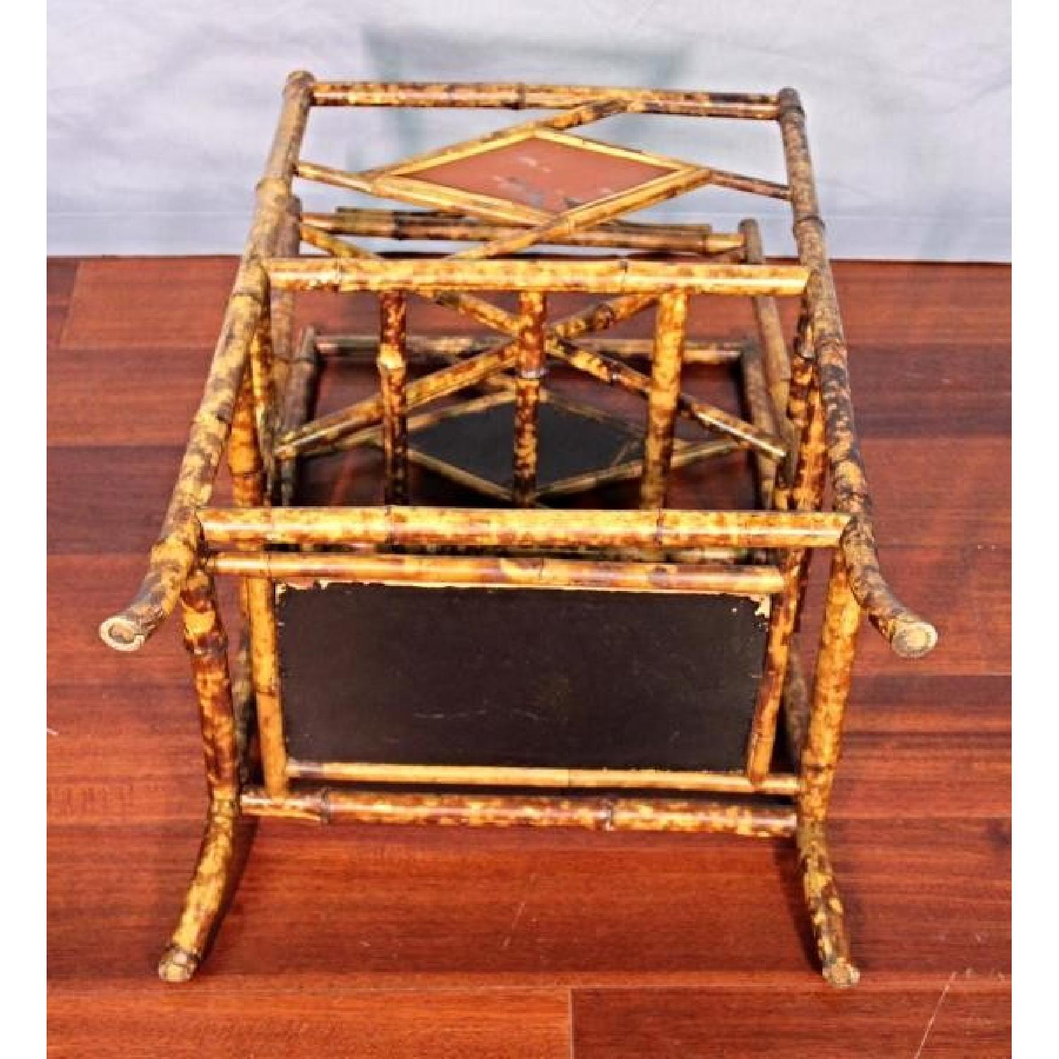 Antique Asian Hand Painted Bamboo Magazine/Rack Holder - image-7