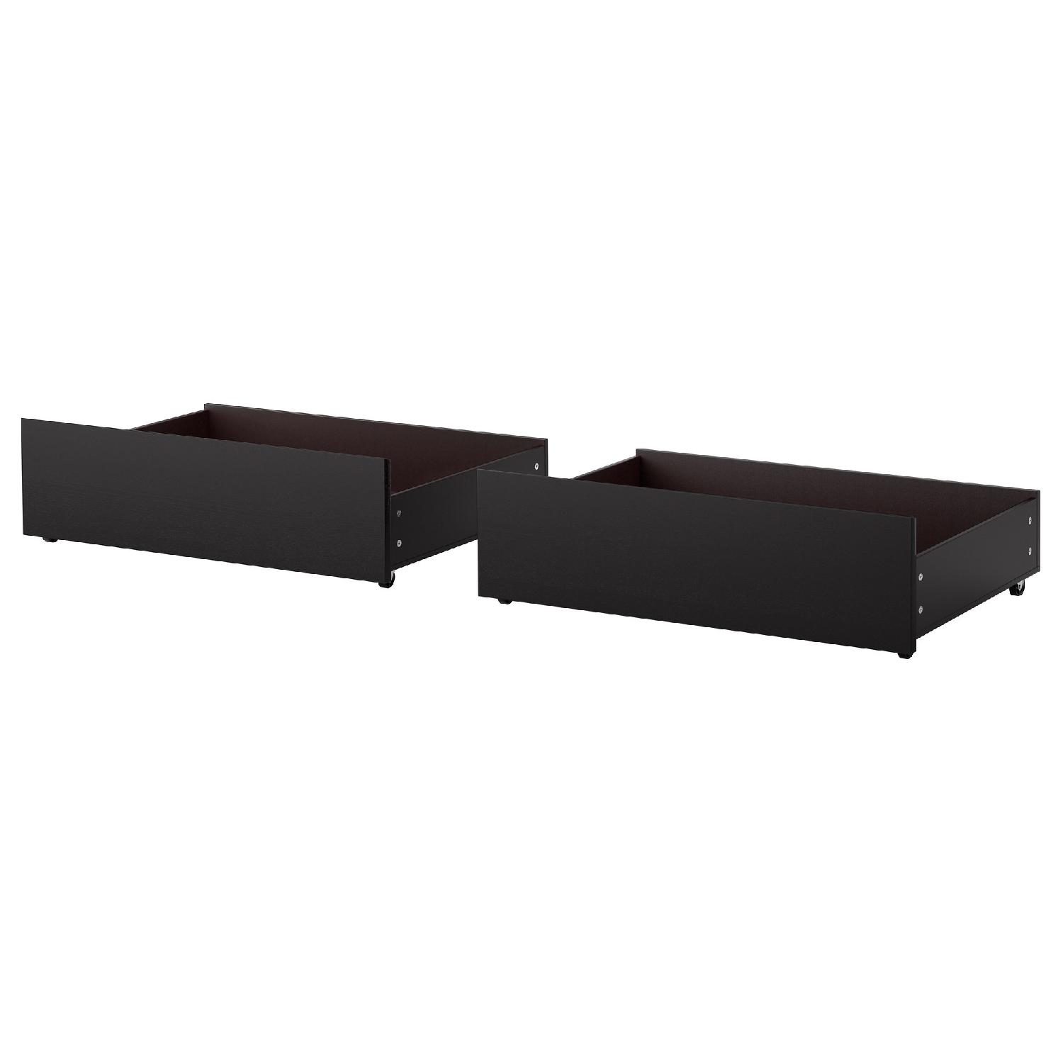 Ikea King Size Bed Frame w/ 2 Storage Boxes - image-2
