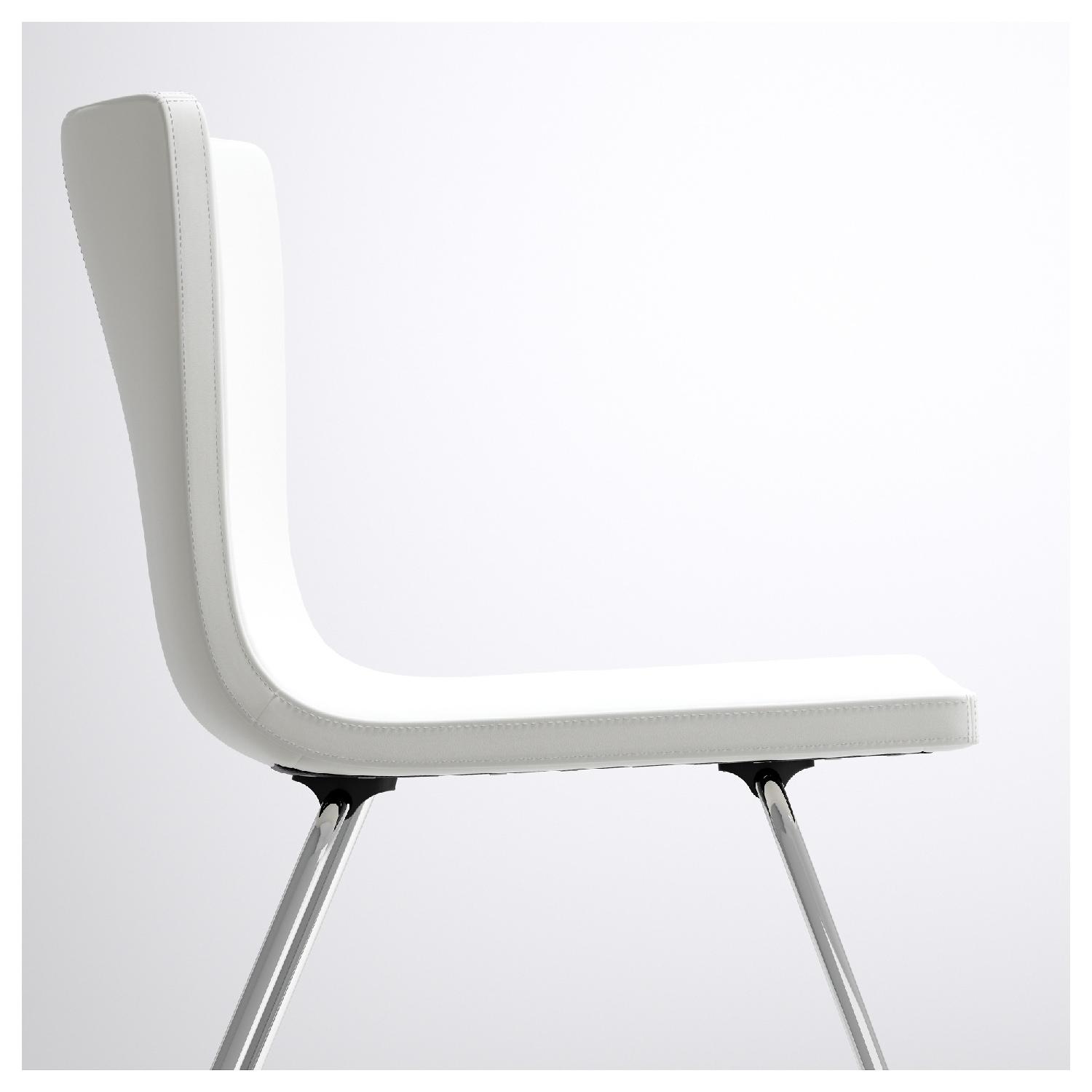 Ikea White Faux Leather Dining Chair - image-2