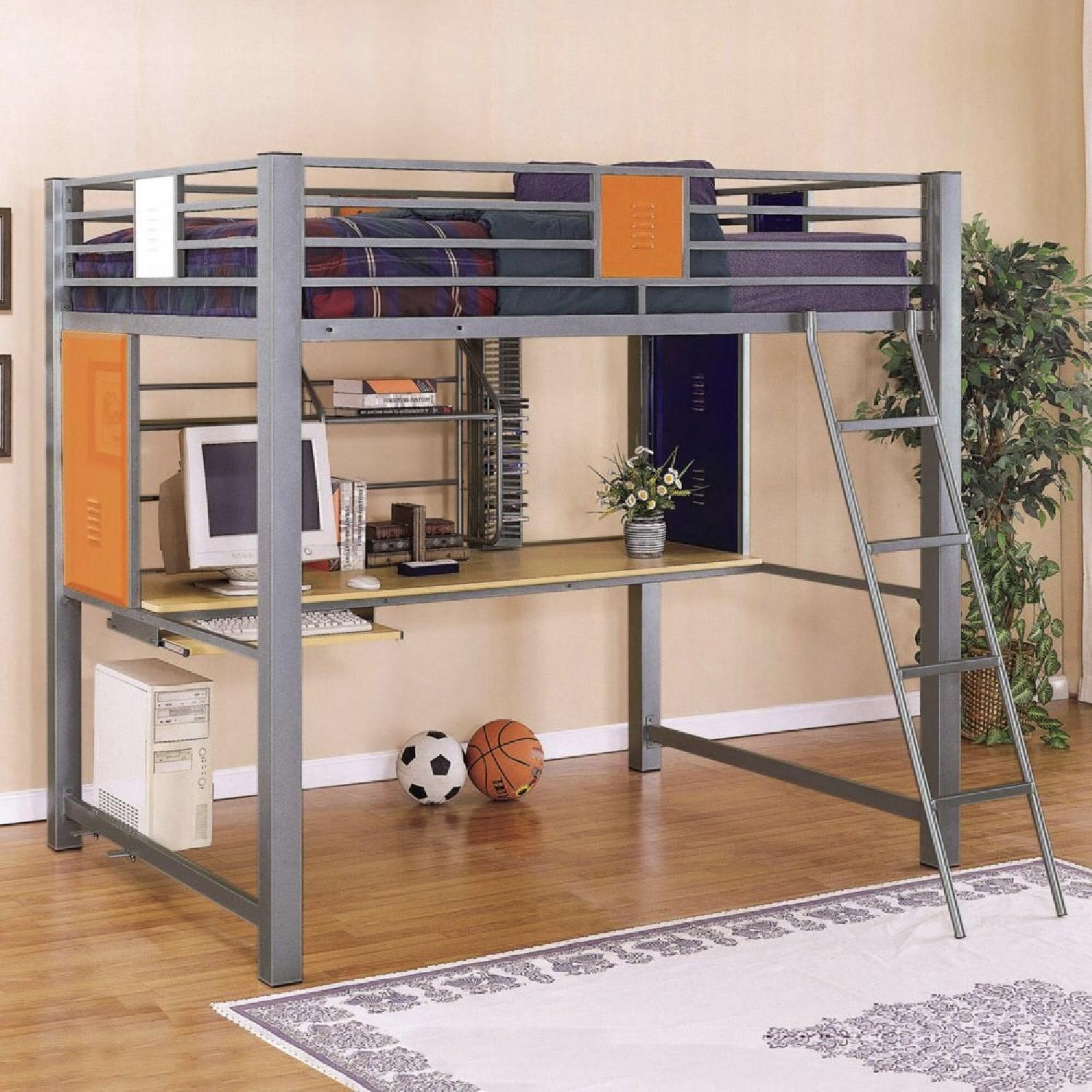 Powell Locker Room Style Full Study Loft Bed - image-1