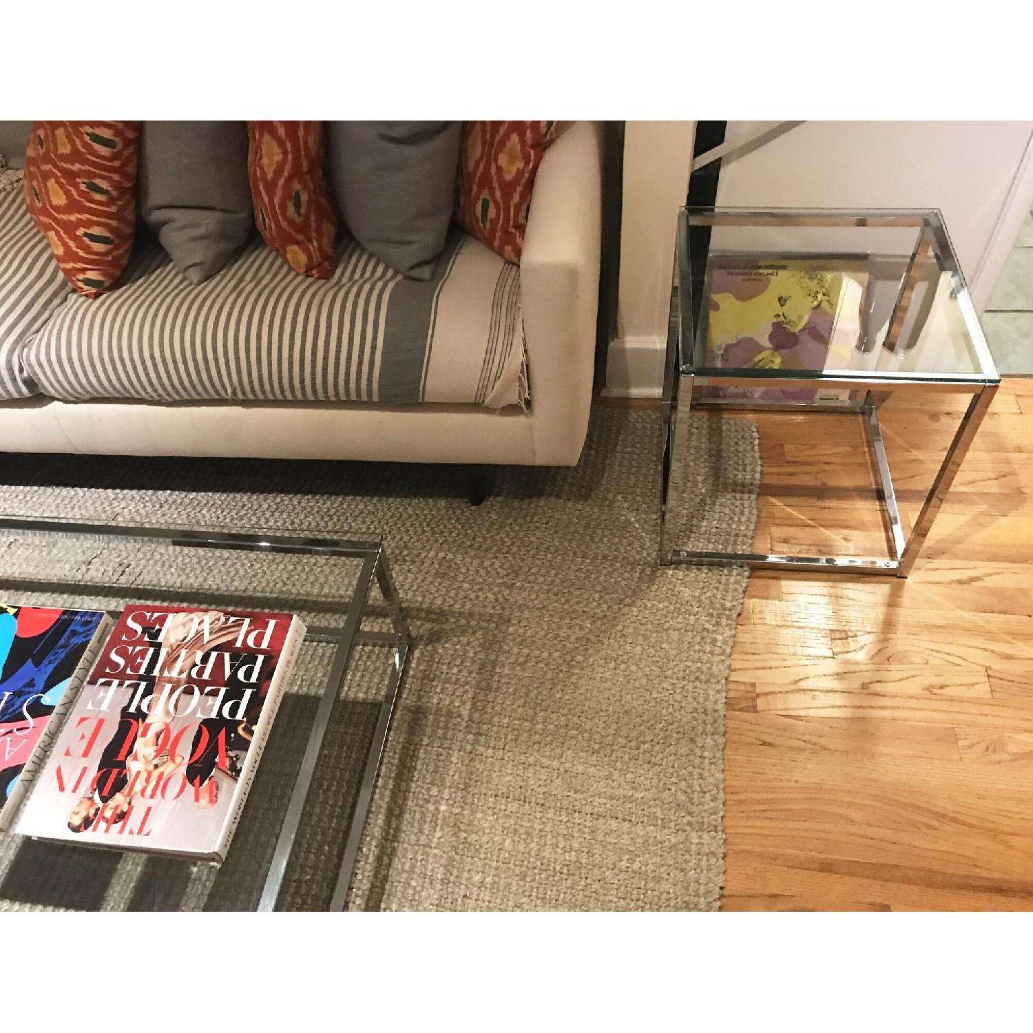 CB2 Smart Glass Top Side Table - image-1