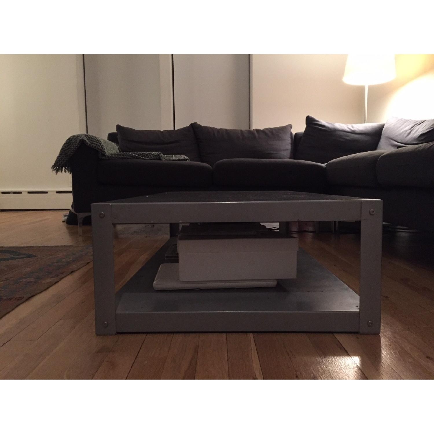 CB2 Go-Cart Carbon Rolling Coffee Table/TV Stand - image-1