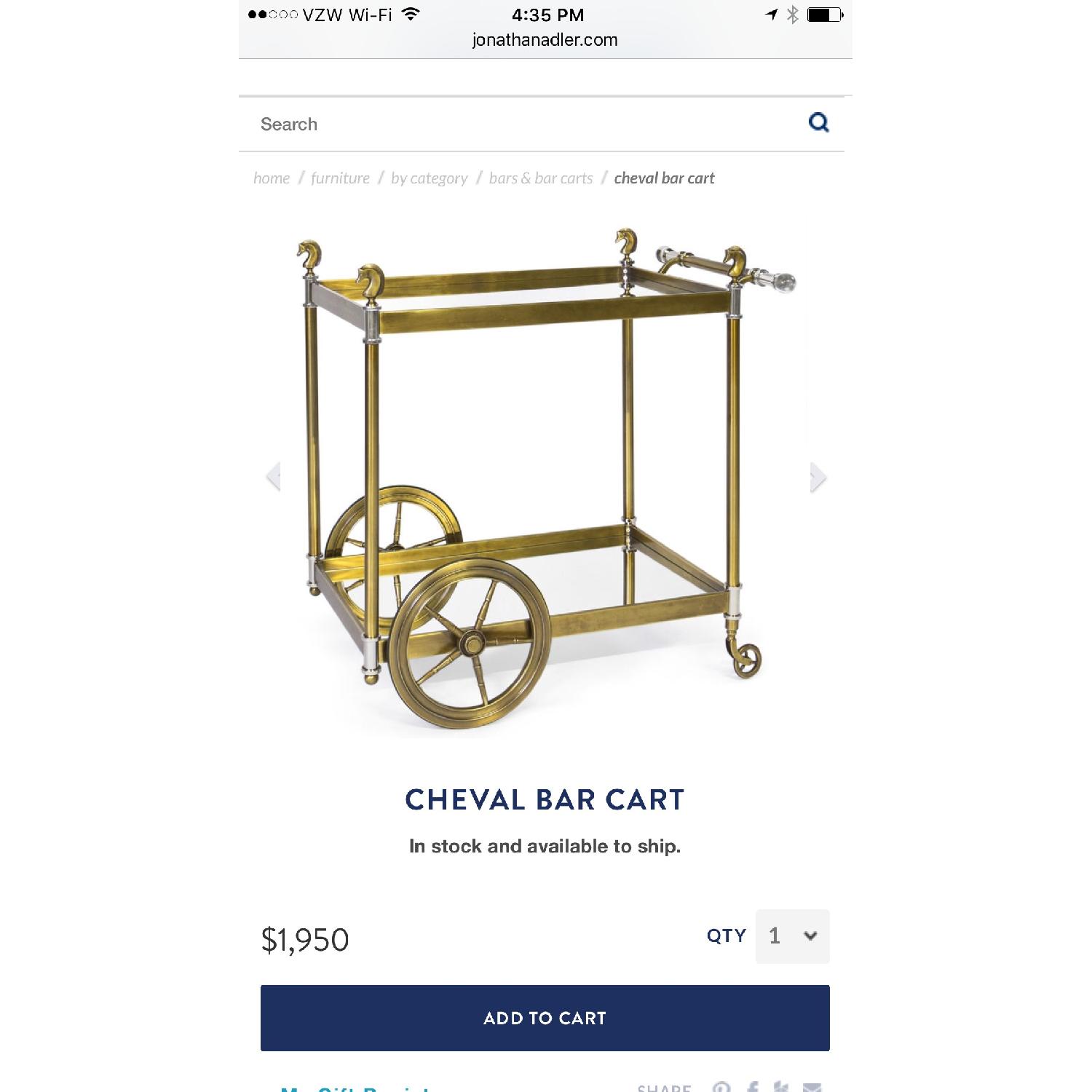 Jonathan Adler Mid Century Modern Bar Cart - image-4