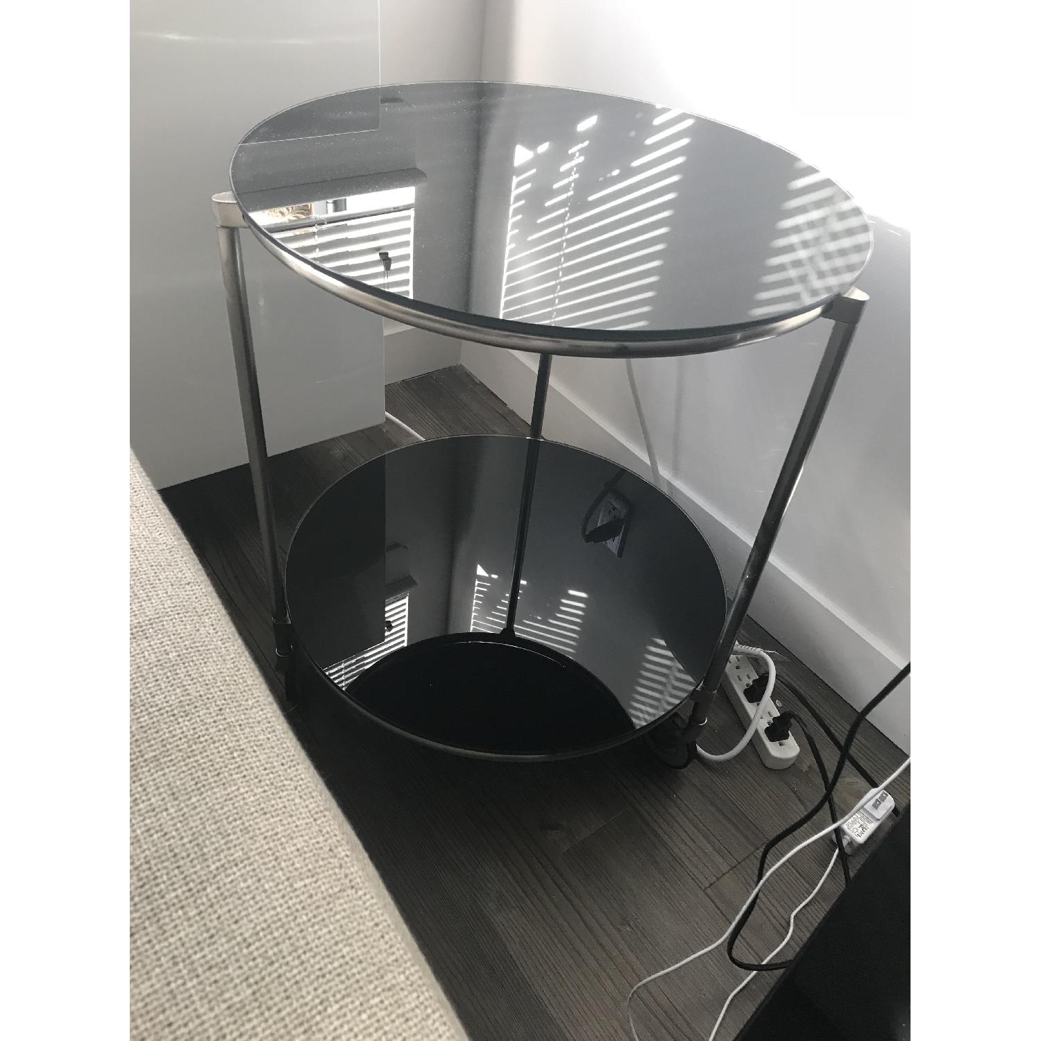 Ikea Black Glass End Table - image-1