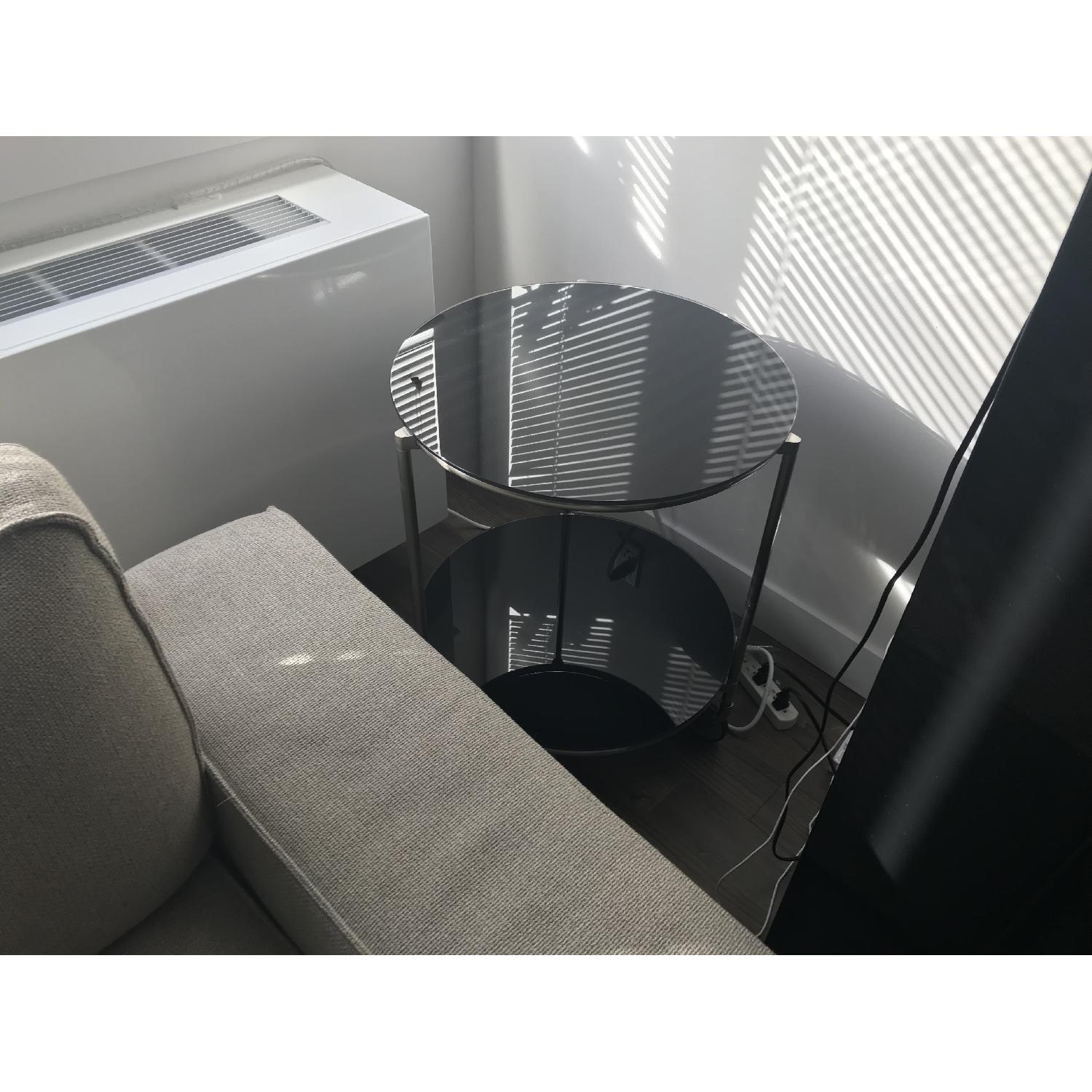 Ikea Black Glass End Table AptDeco