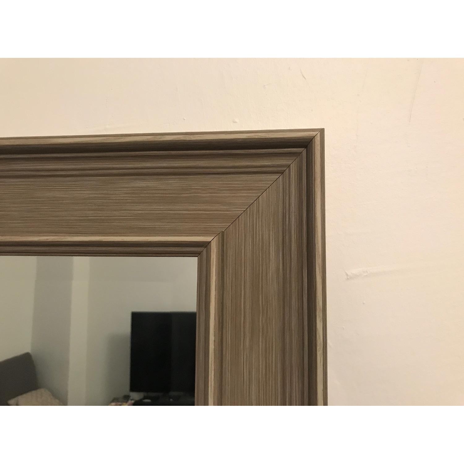 Large Mirror w/ Gray Wood Frame AptDeco