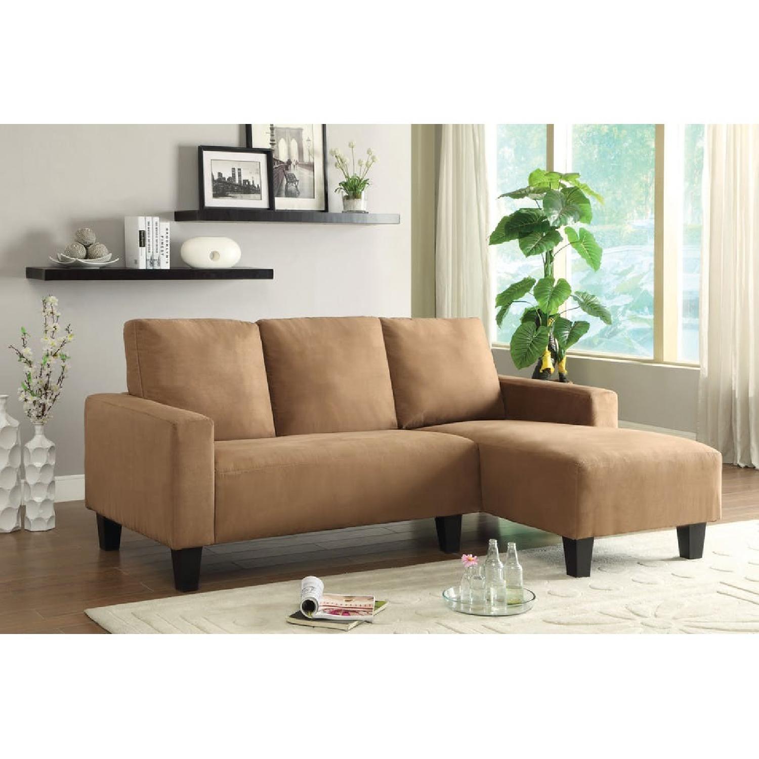 Camel Fabric 2-Piece Sectional Sofa - image-1