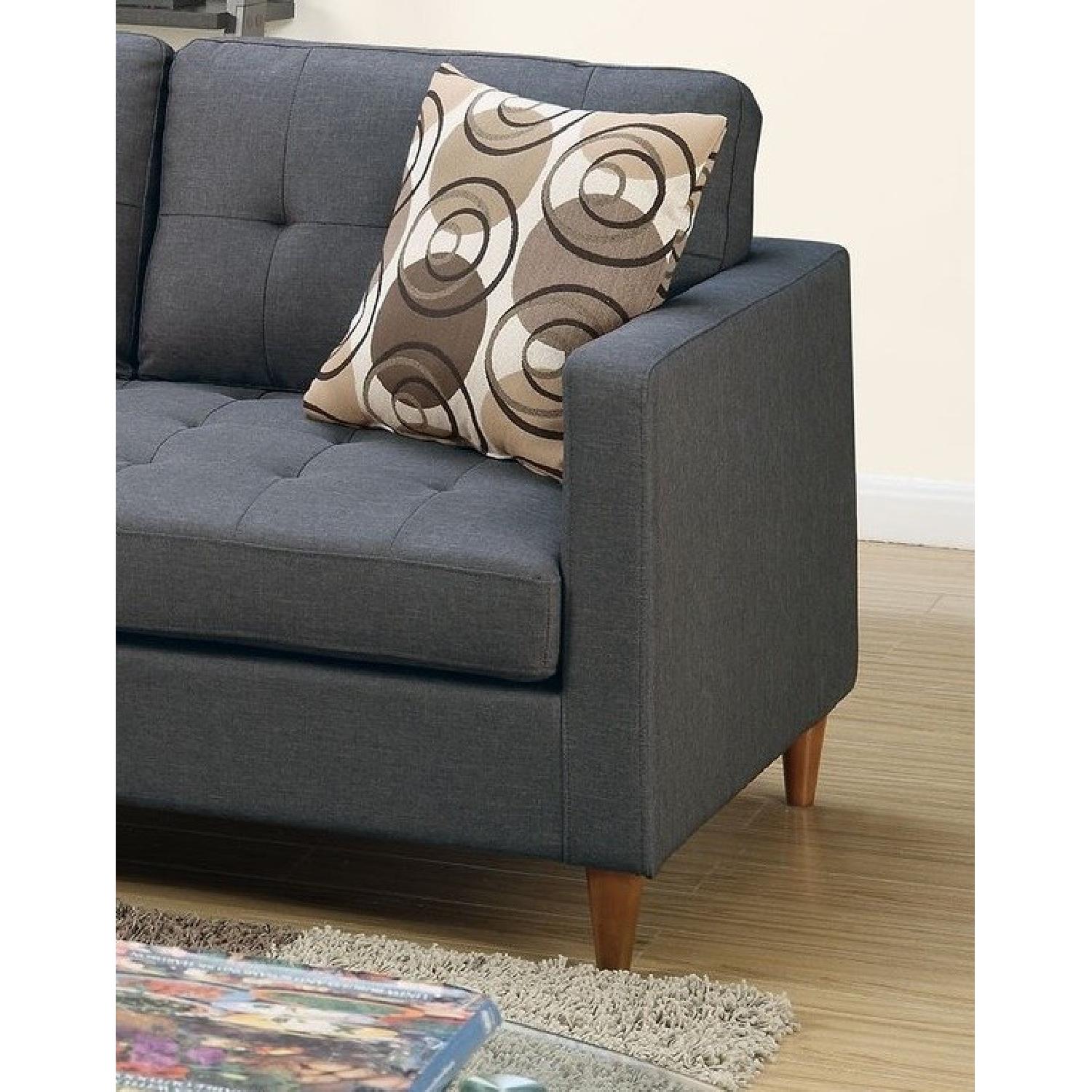 Grey Linen 2-Piece Reversible Sectional Sofa - image-2