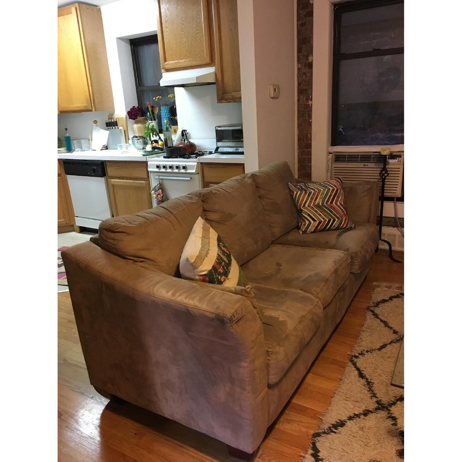 Jennifer Convertibles Beige Queen Sleeper Couch - image-3