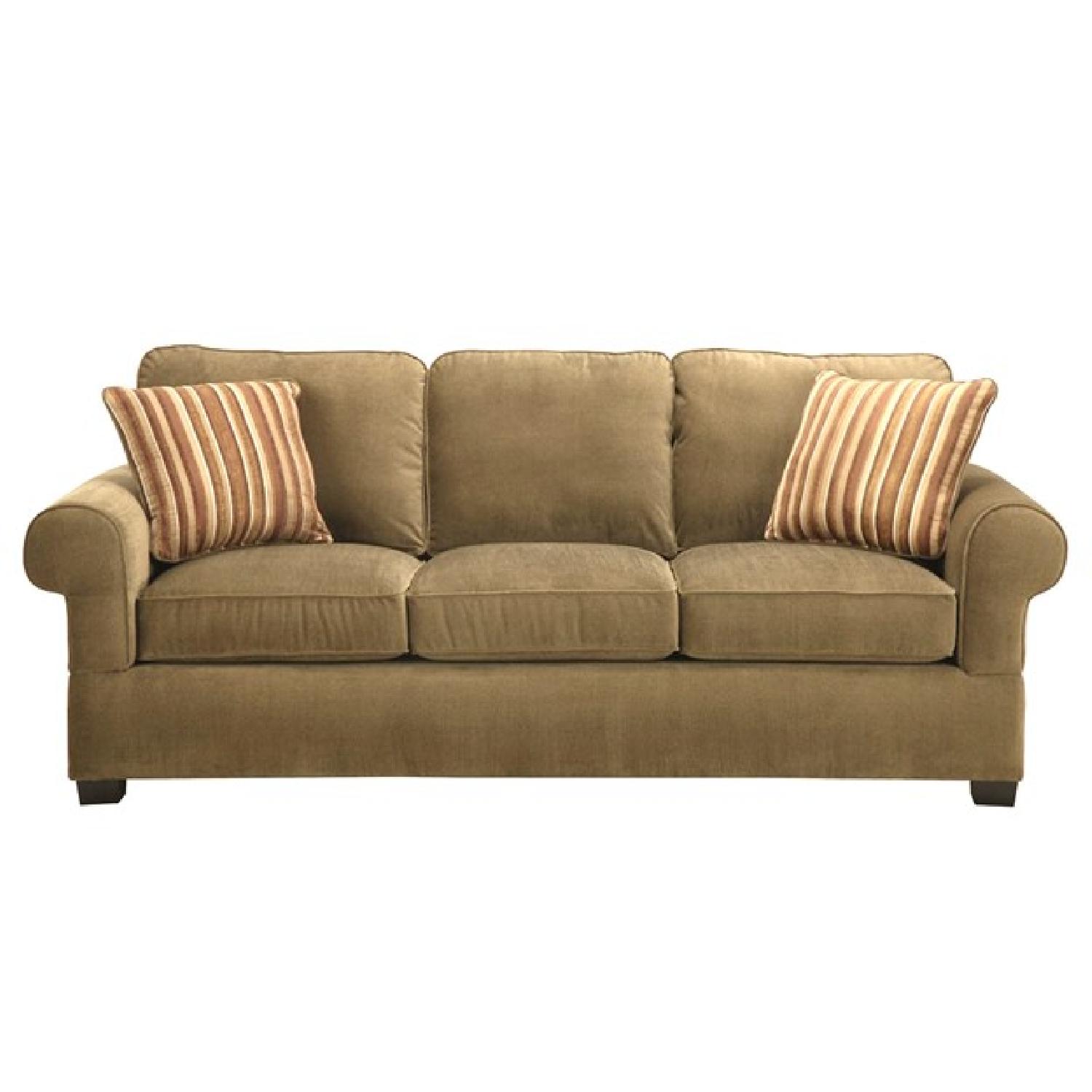 Jennifer Convertibles Beige Queen Sleeper Couch - image-4