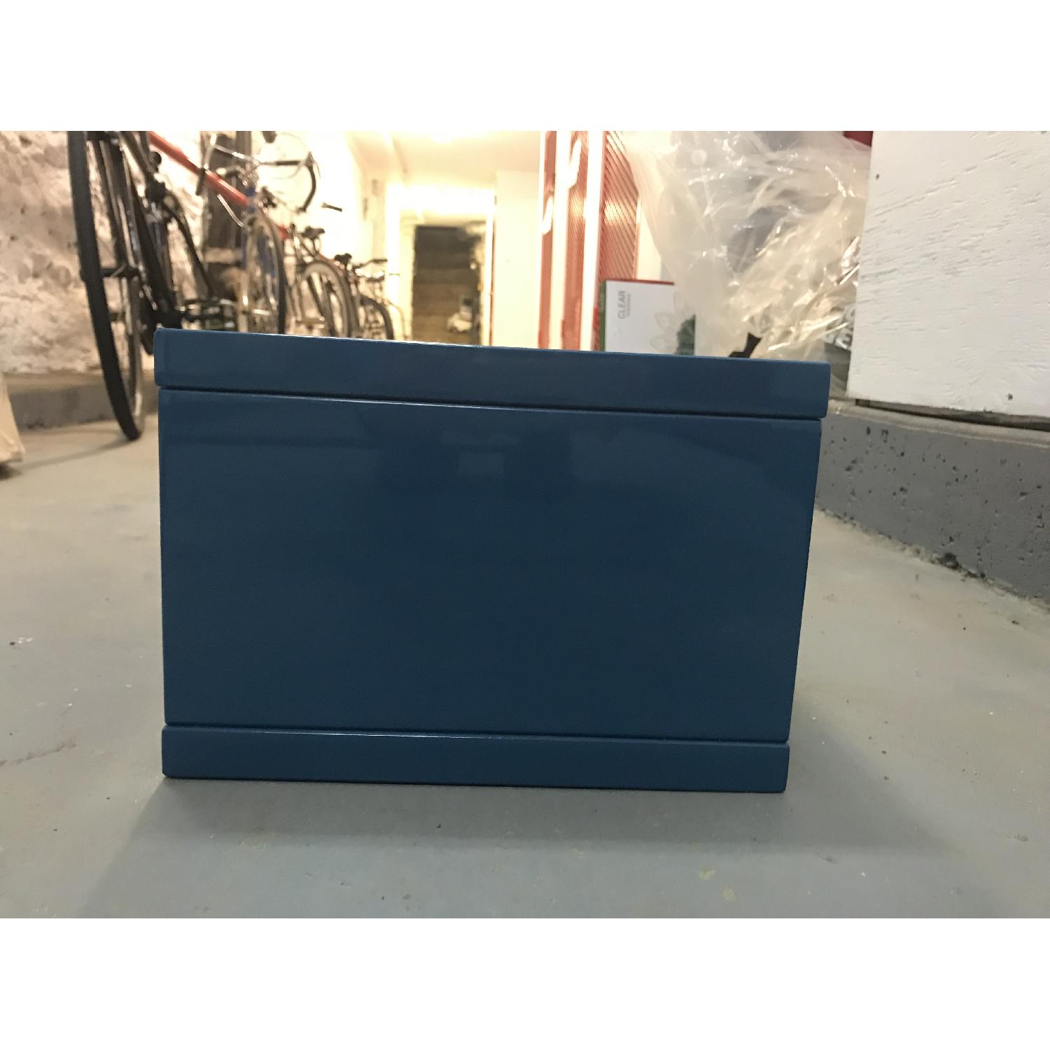 CB2 Slice Blue Wall Mounted Storage Shelf AptDeco