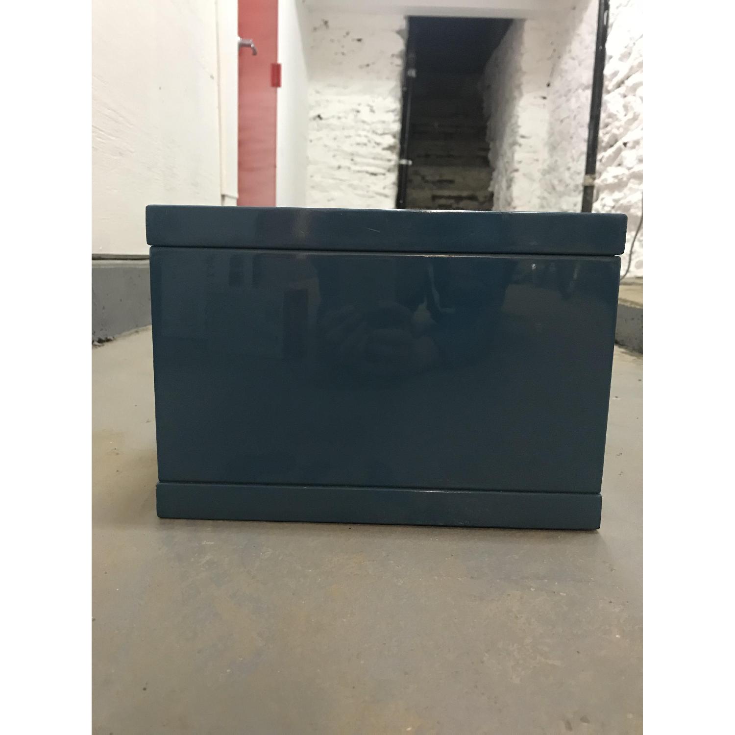 CB2 Slice Blue Wall Mounted Storage Shelf AptDeco