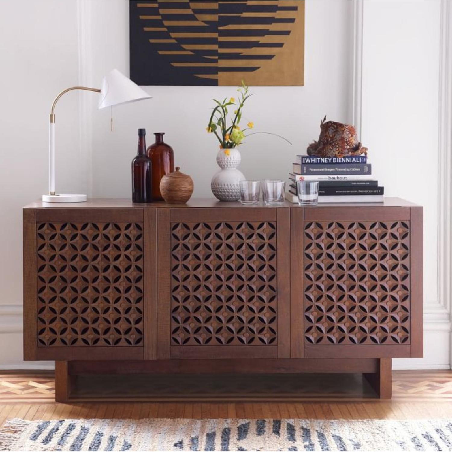 West Elm Carved Wood Media Console - image-1