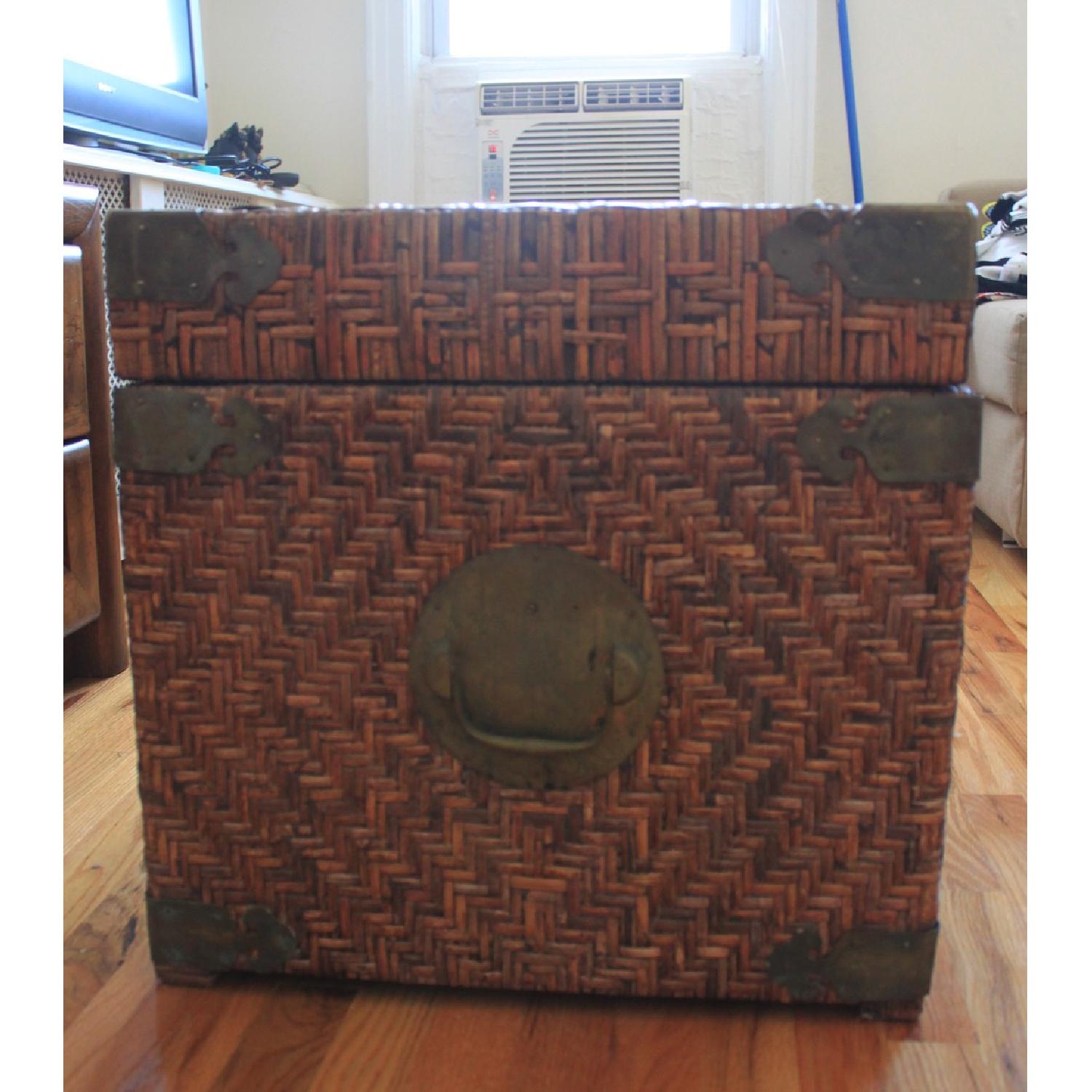 Vintage Woven Wicker Chest/Storage Trunk - image-1