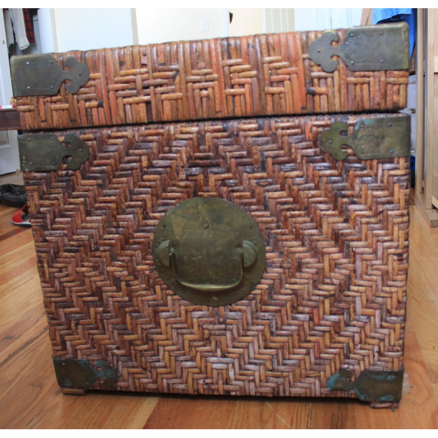 Vintage Woven Wicker Chest/Storage Trunk - image-2
