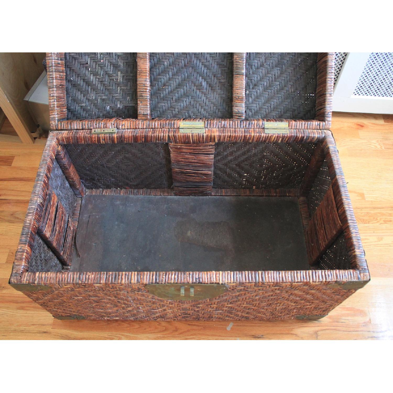Vintage Woven Wicker Chest/Storage Trunk - image-4