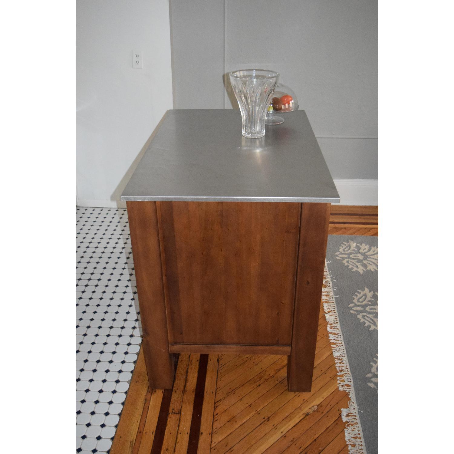 West Elm Stainless Steel Kitchen Island - AptDeco