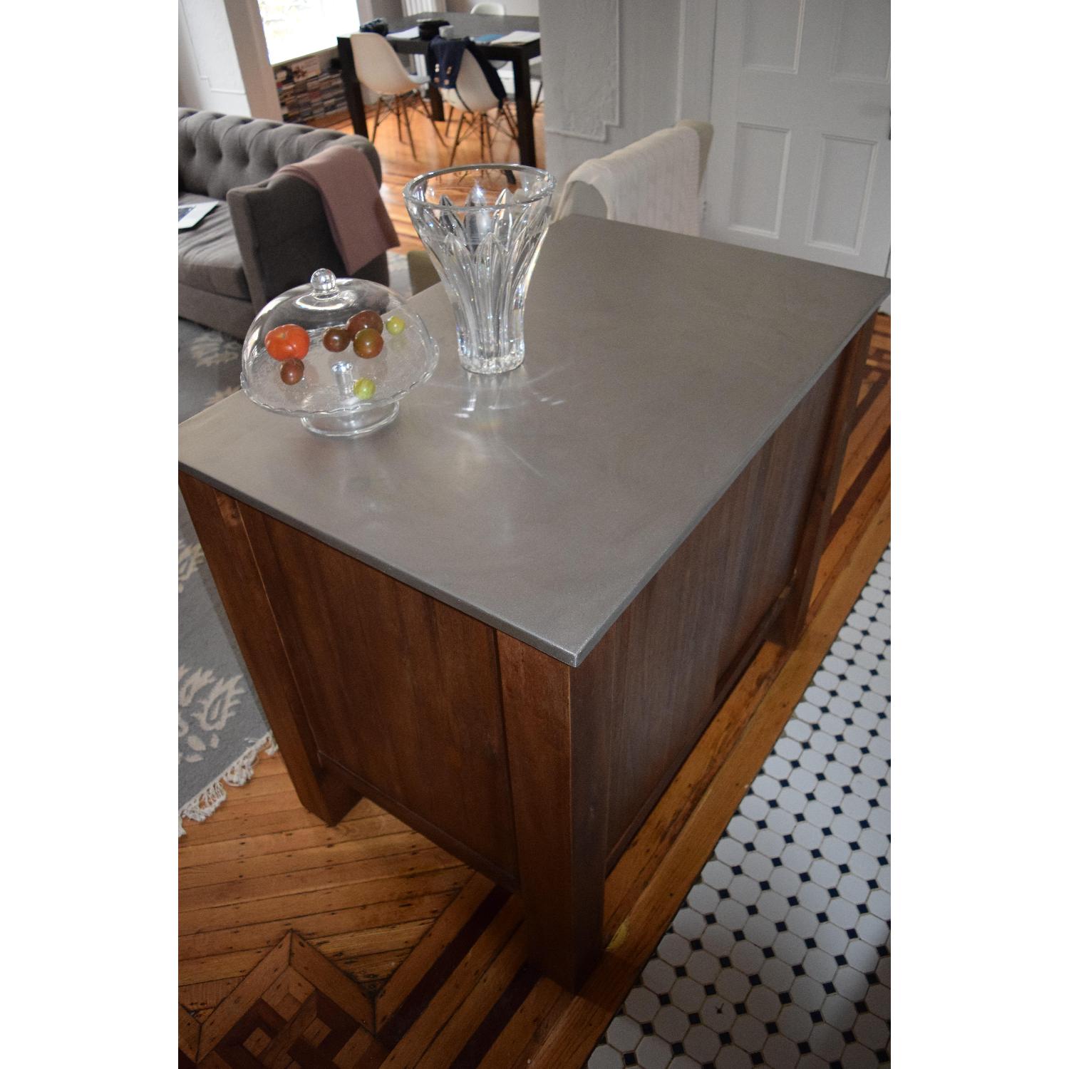 West Elm Stainless Steel Kitchen Island - AptDeco