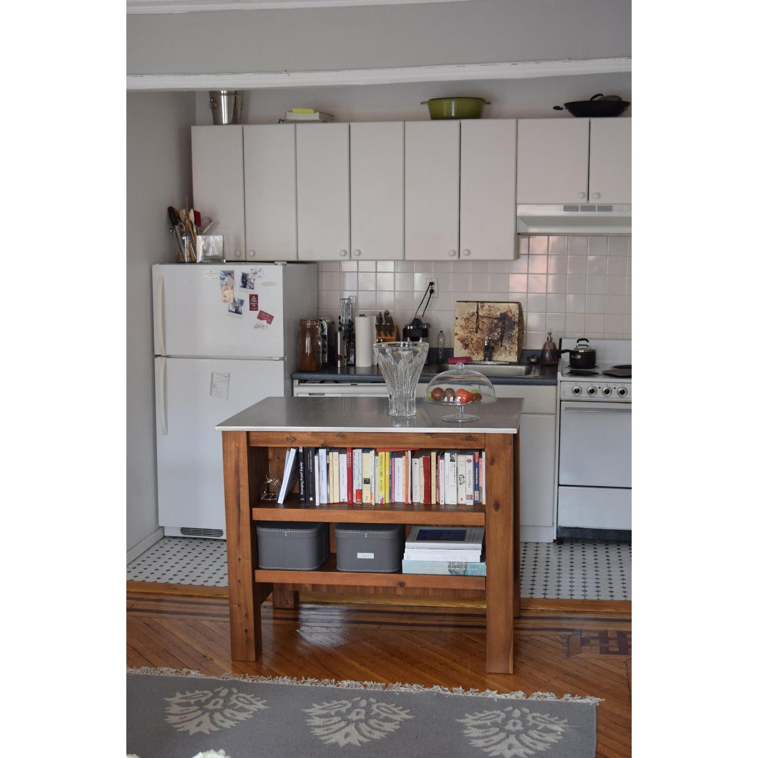 West Elm Stainless Steel Kitchen Island AptDeco