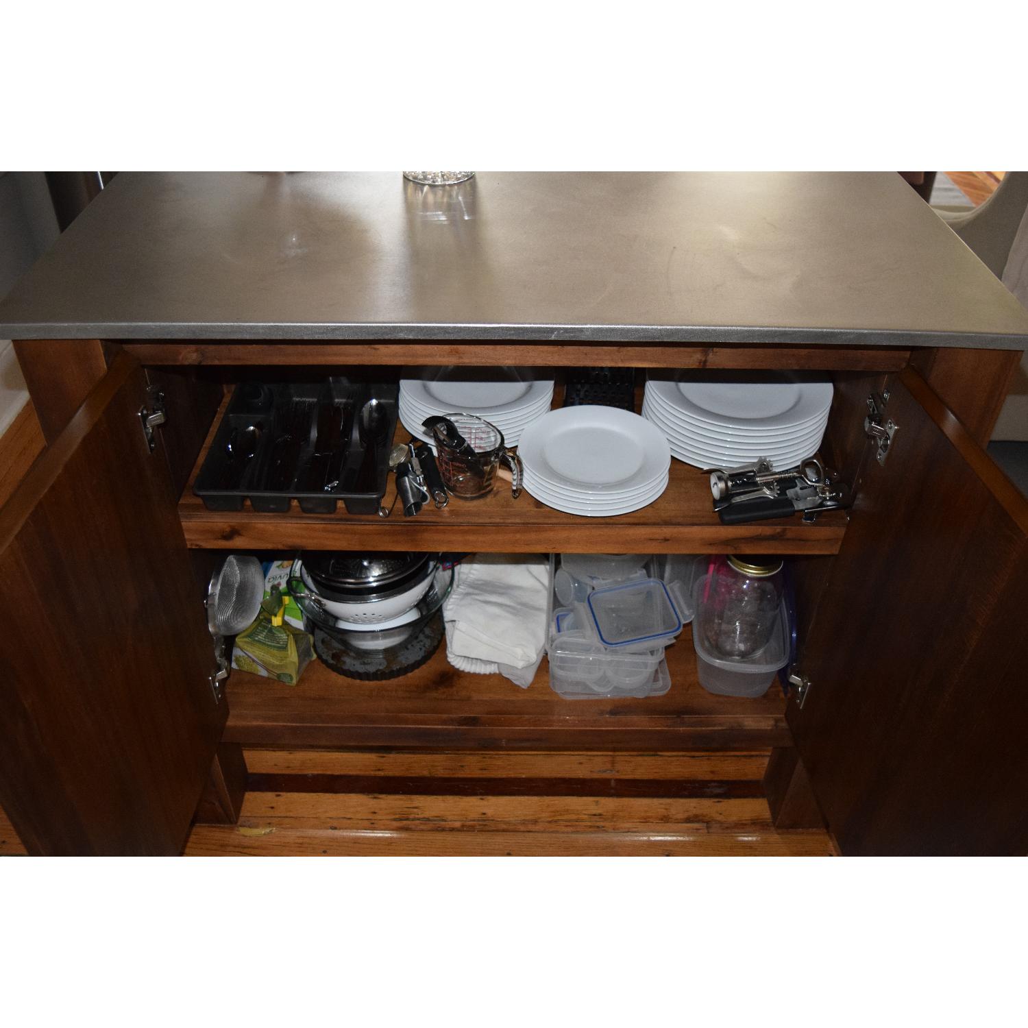 West Elm Stainless Steel Kitchen Island - AptDeco