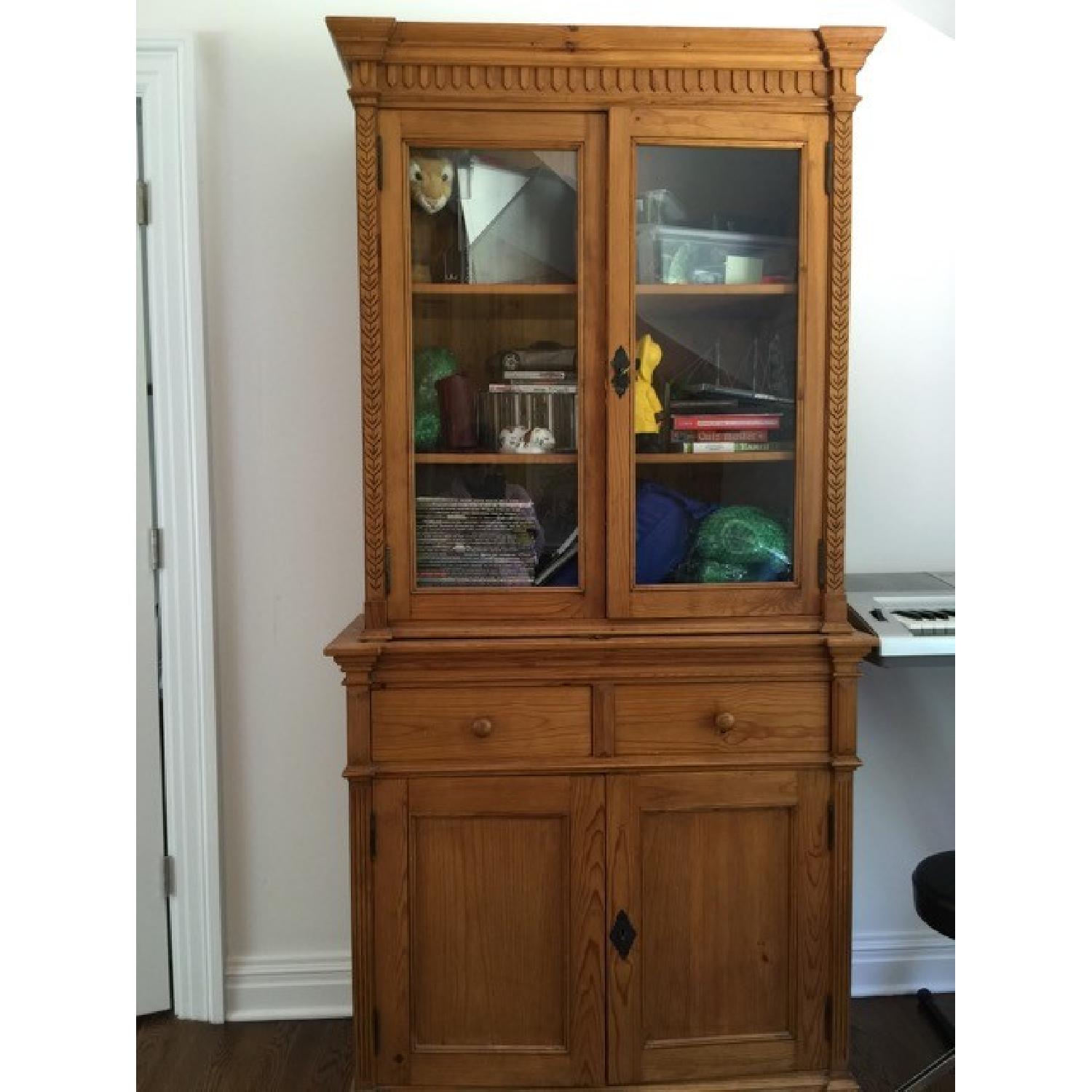 French Pine China Cabinet - image-1