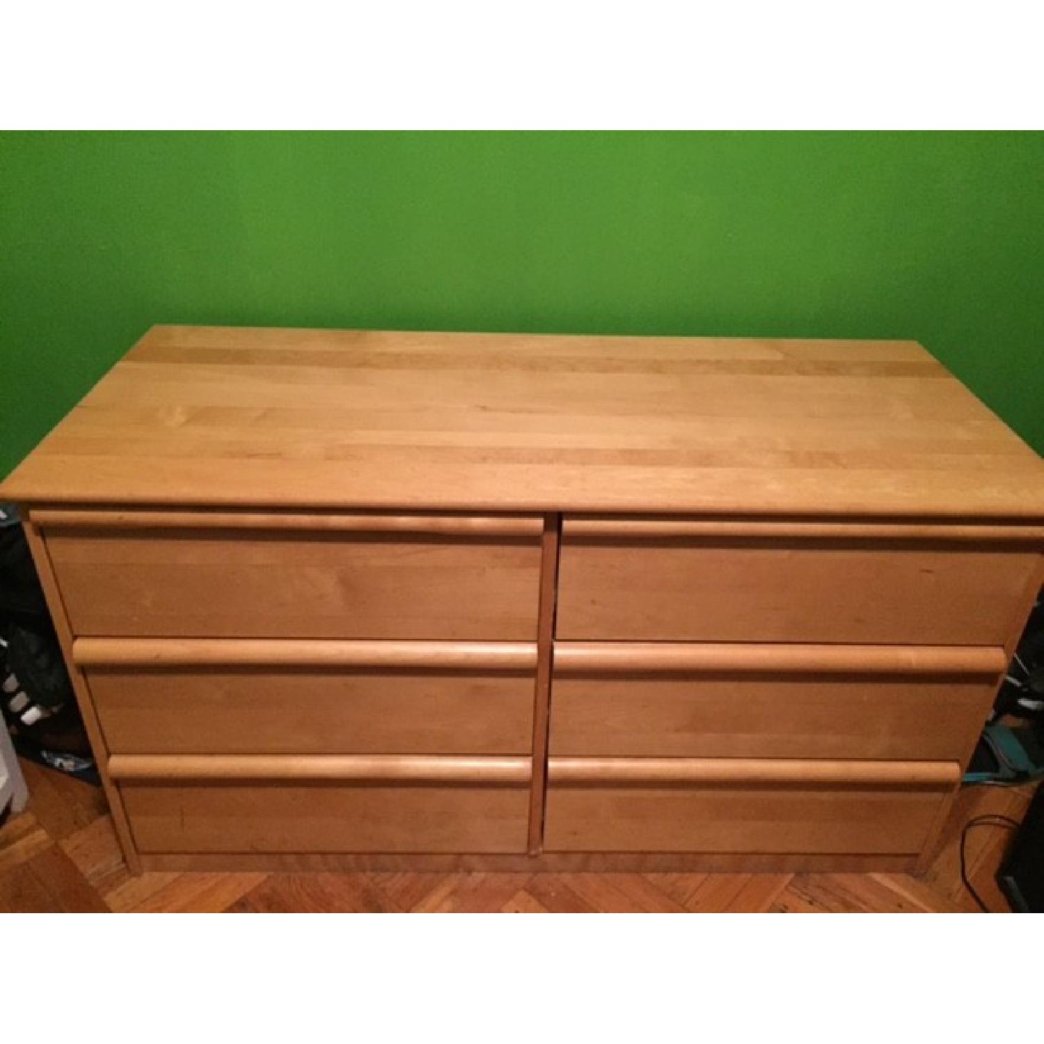 Natural Wood 6 Drawer Dresser - image-1