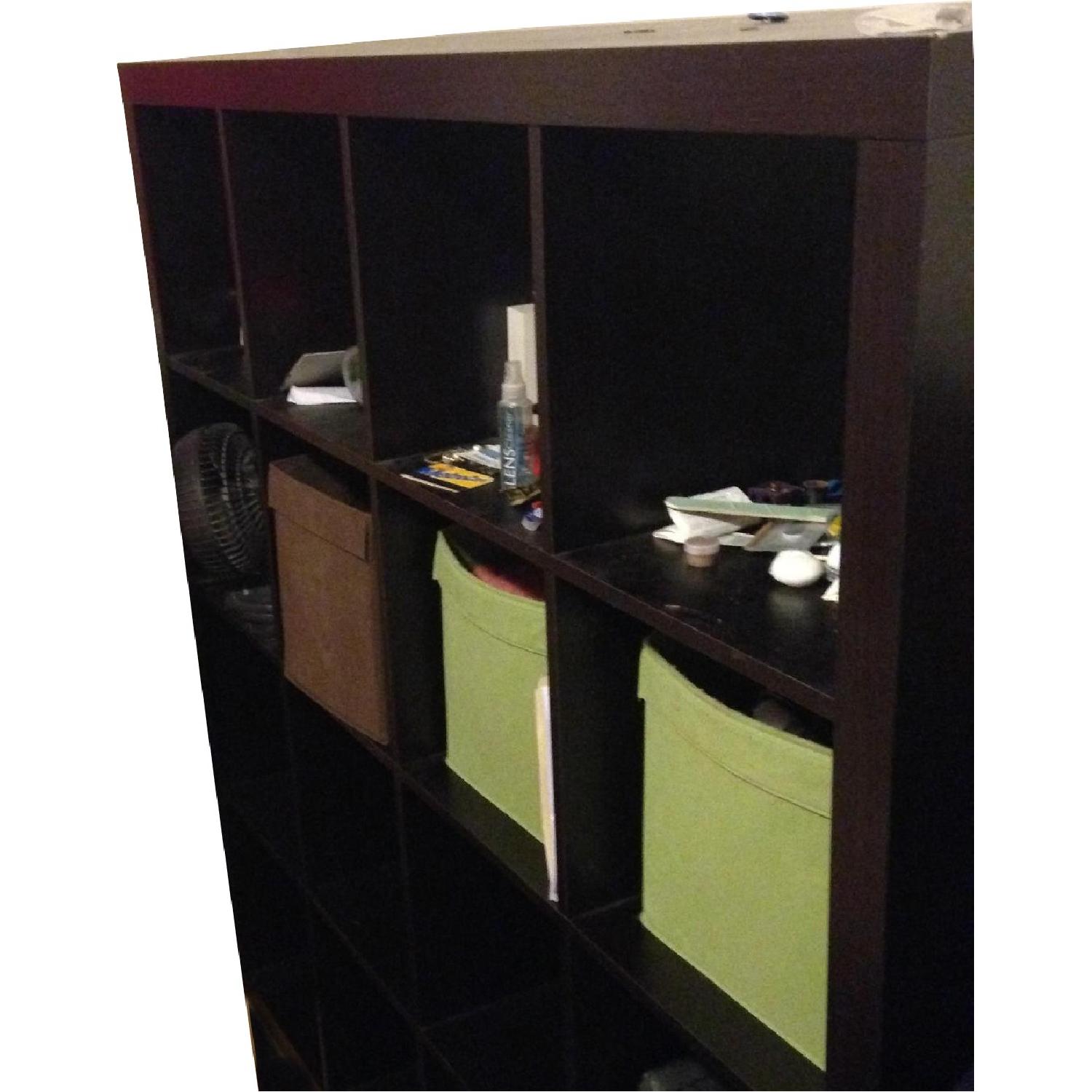 Ikea Dark Brown Wood Bookshelf AptDeco