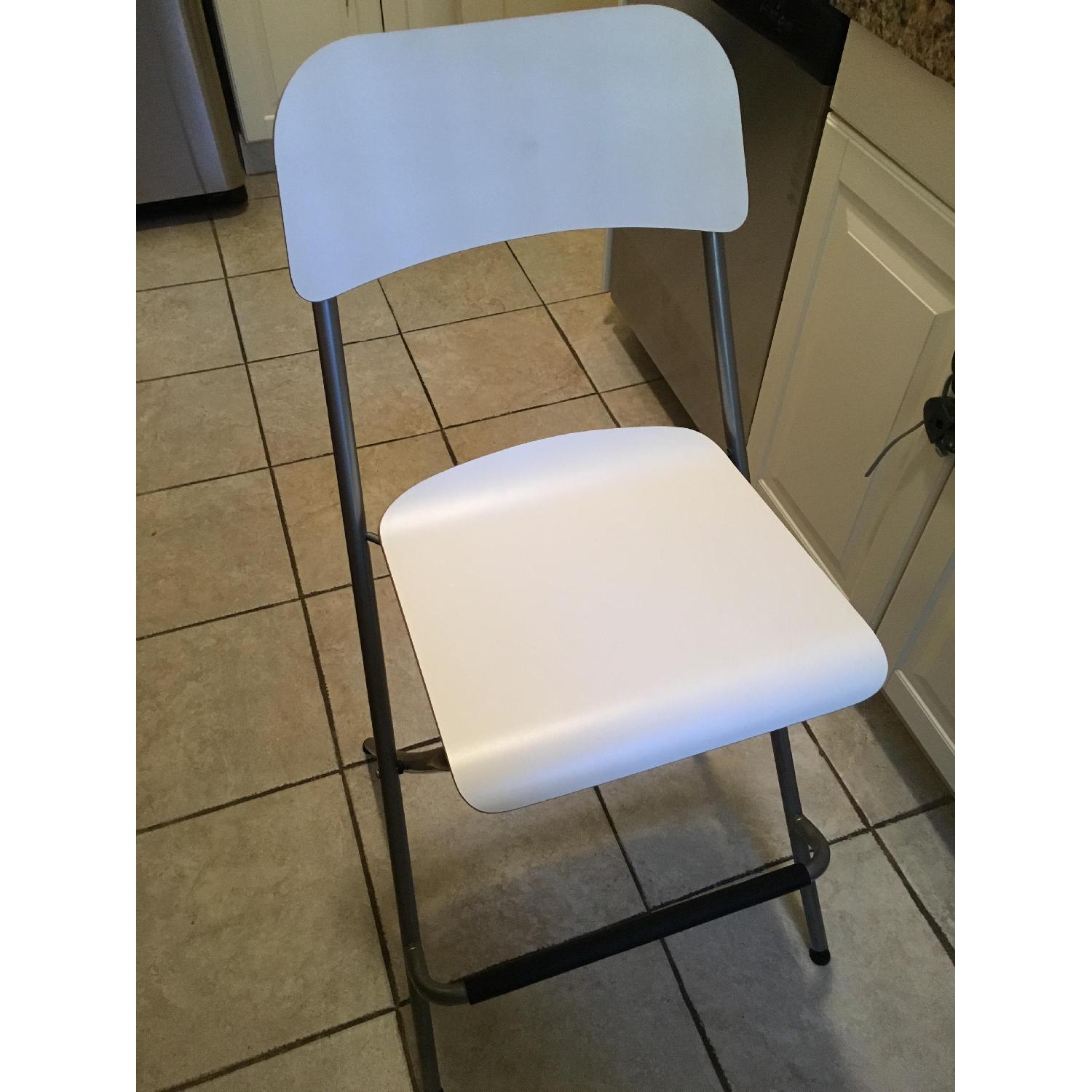 Ikea Franklin Foldable Bar Stool w/ Backrest - Pair - image-1
