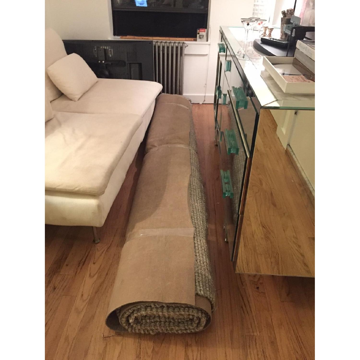 West Elm Jute Boucle Rug in Platinum w/ Rug Pad - image-3