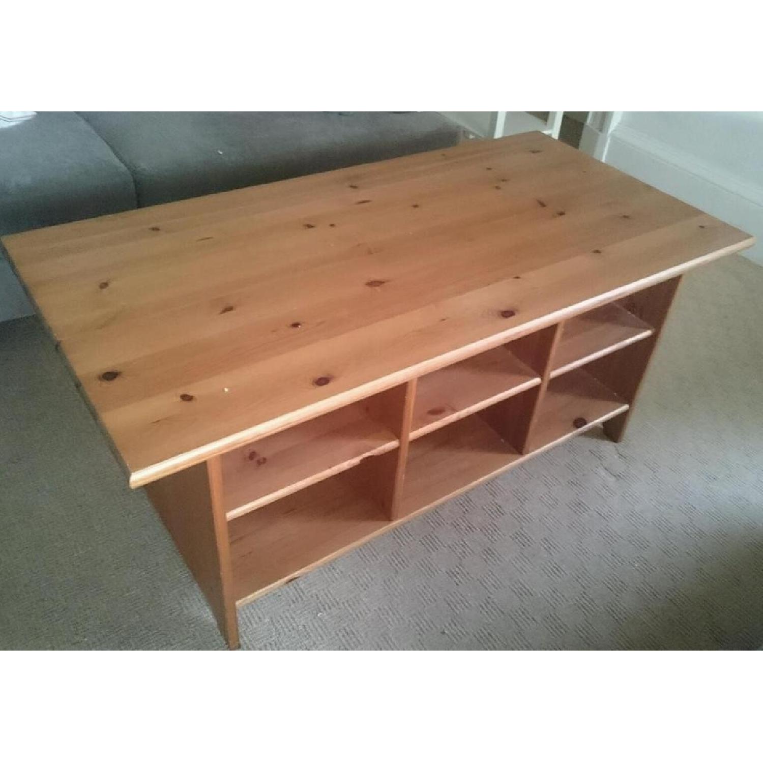 Ikea Wooden Coffee Table w/ Storage - image-1