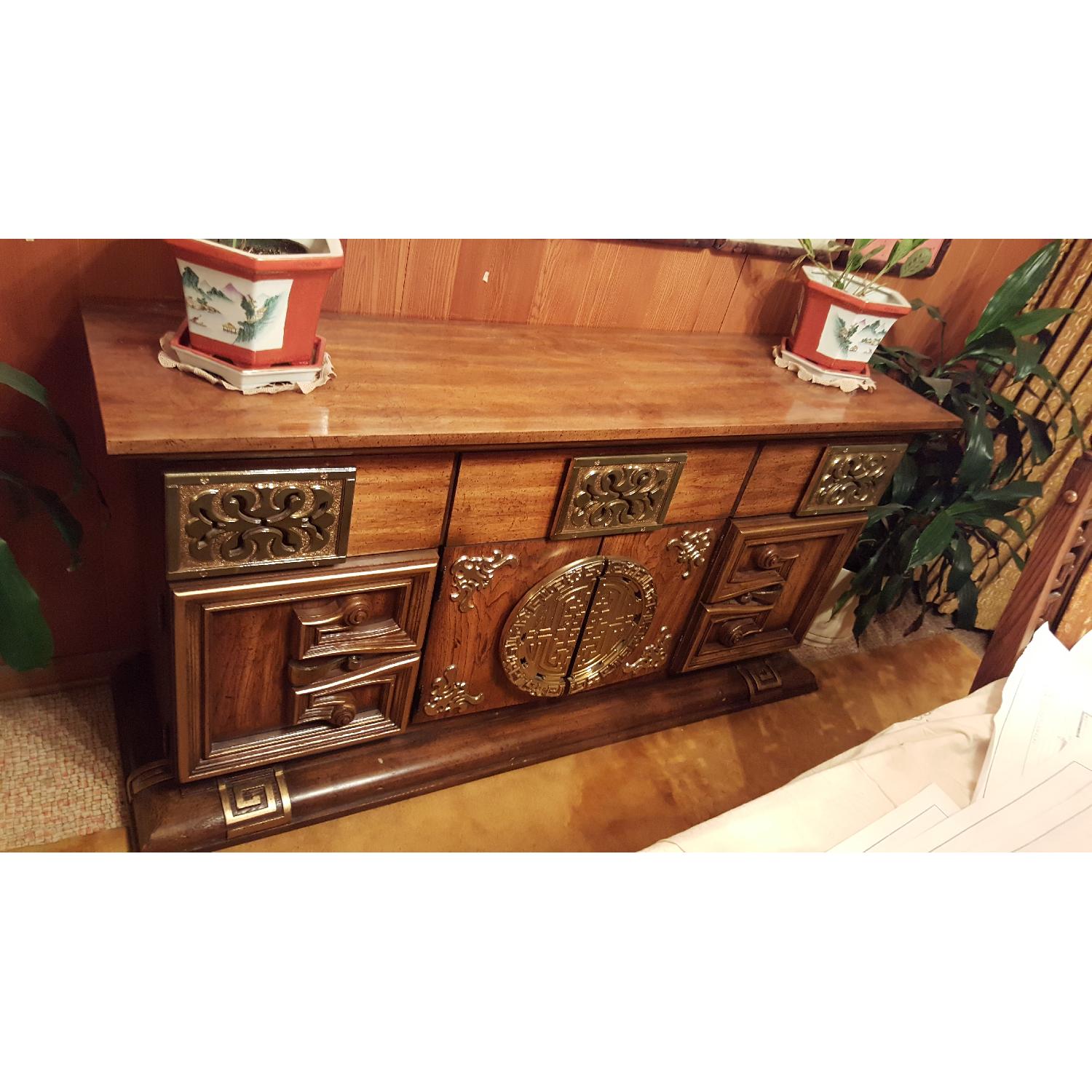 Jessup Furniture Corp Dining Table w/ 8 Chairs + Buffet + Glass Cabinet - image-2