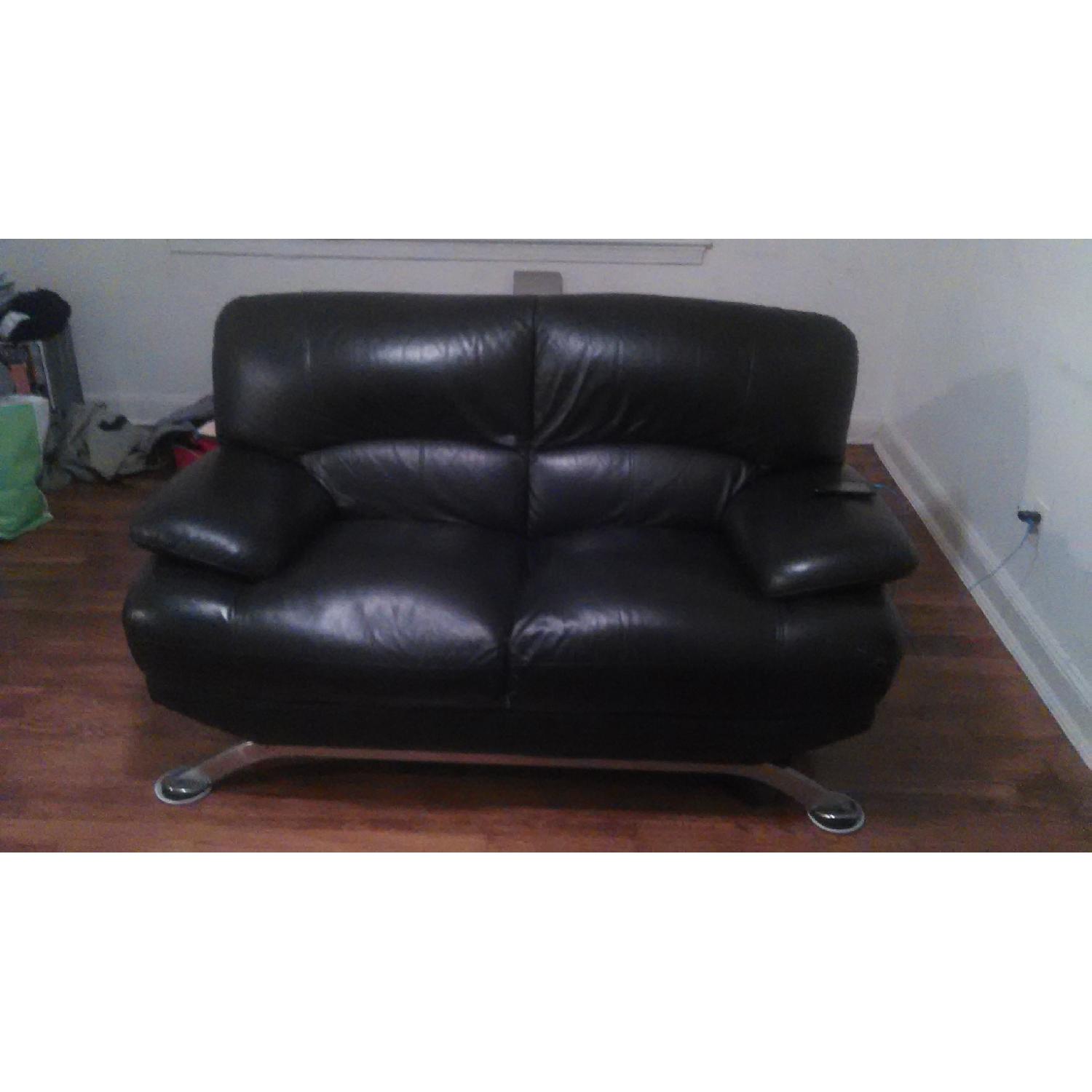 Ikea Leather Loveseat - image-5