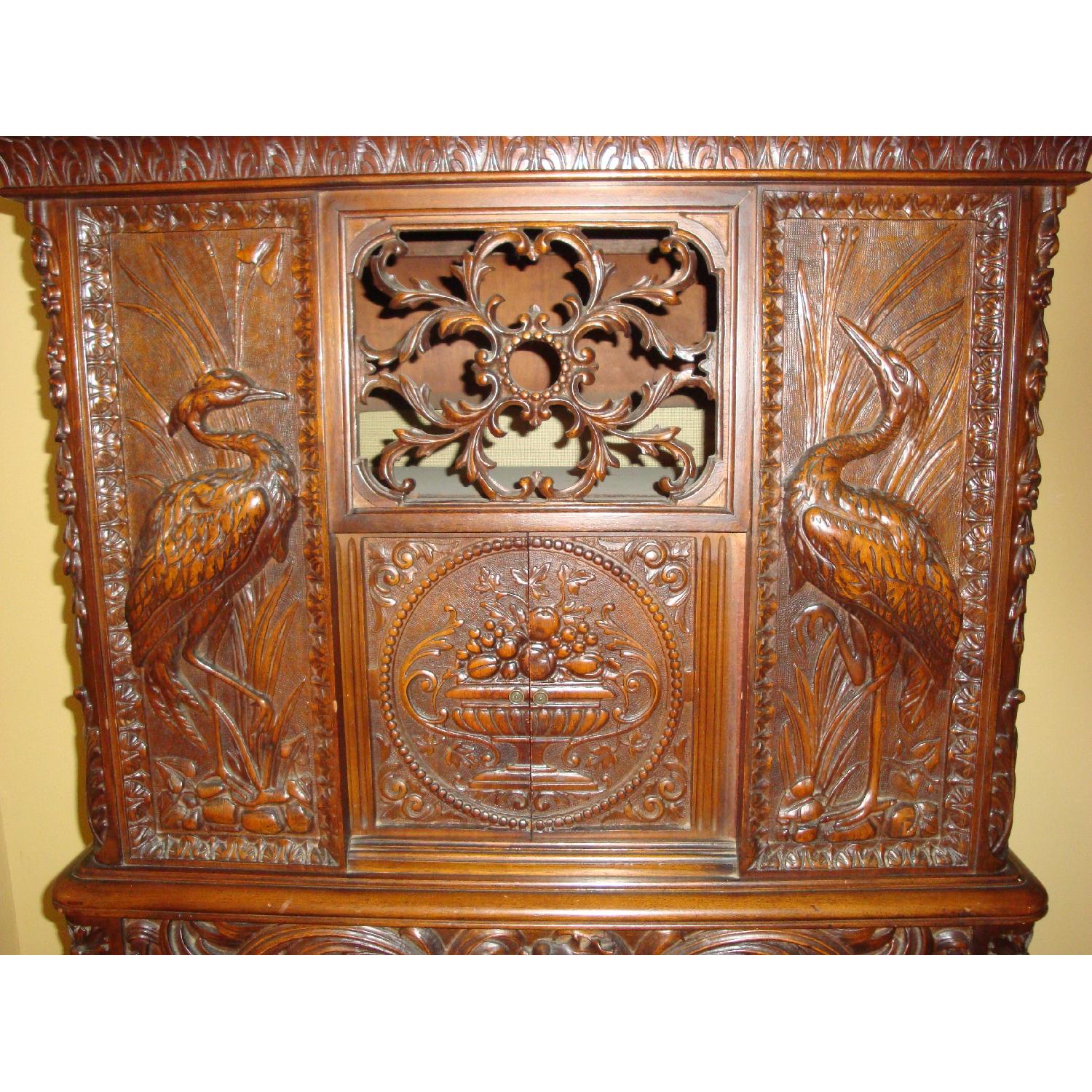 1920s Custom Antique Wooden Carved Radio Cabinet - image-5