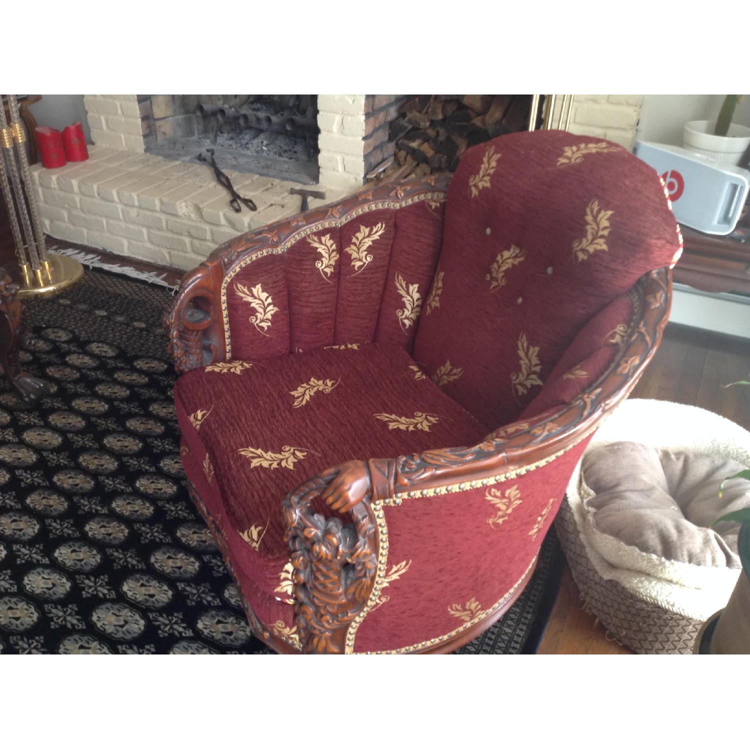 Art Deco Carved Wood Sofa + 2 Matching Chairs - image-15