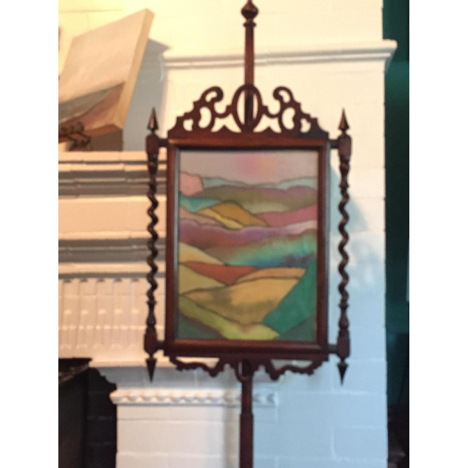 Victorian Free Standing Fireplace Screen Framed with Contemporary Pastel Drawing - image-3