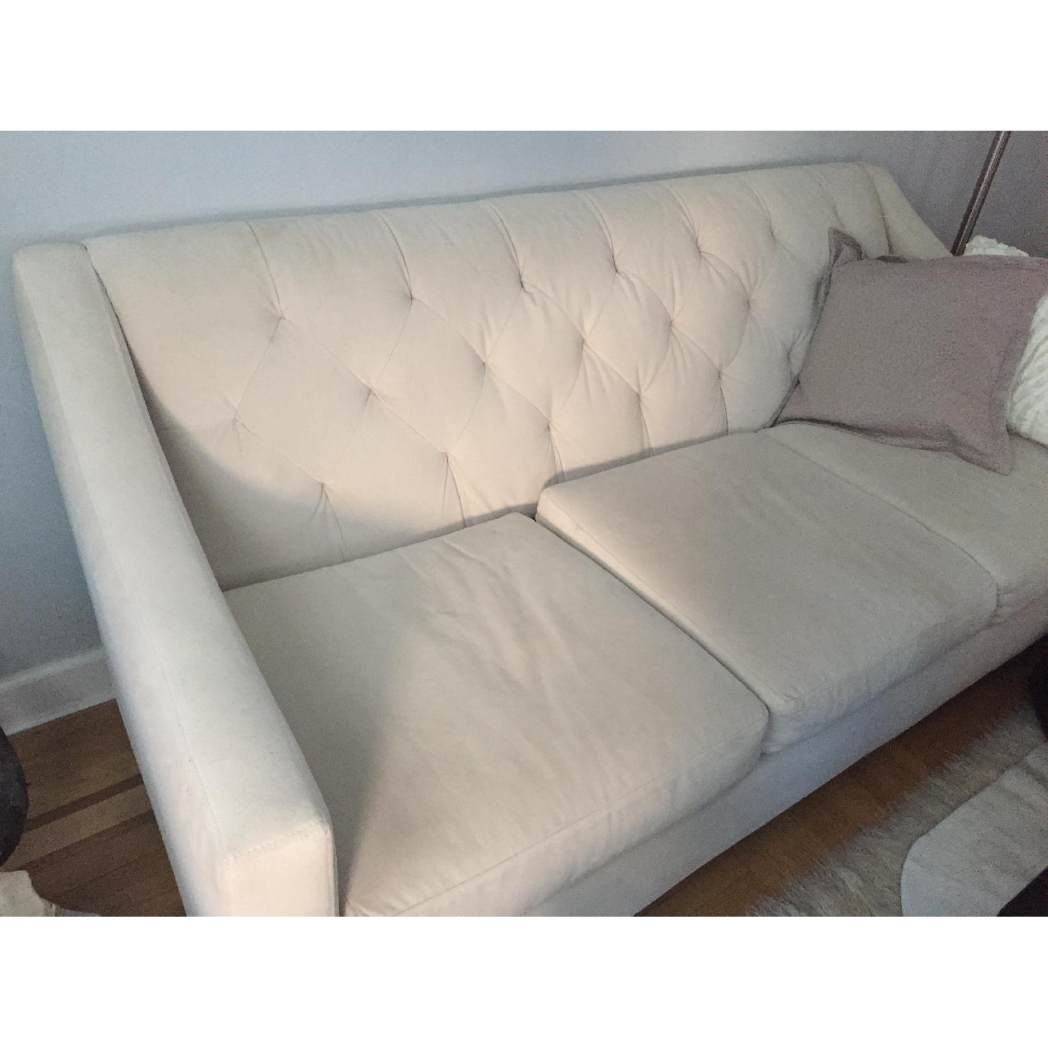 Macy's Chloe Cream Velvet Tufted Sofa - image-2