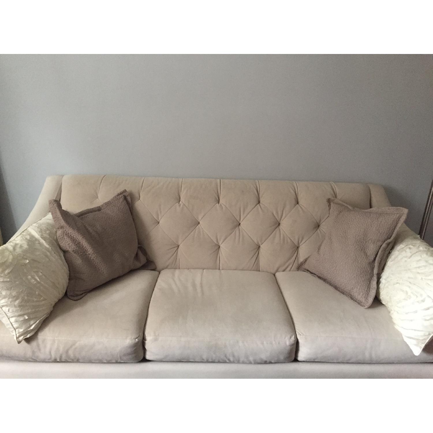 Macy's Chloe Cream Velvet Tufted Sofa - image-3