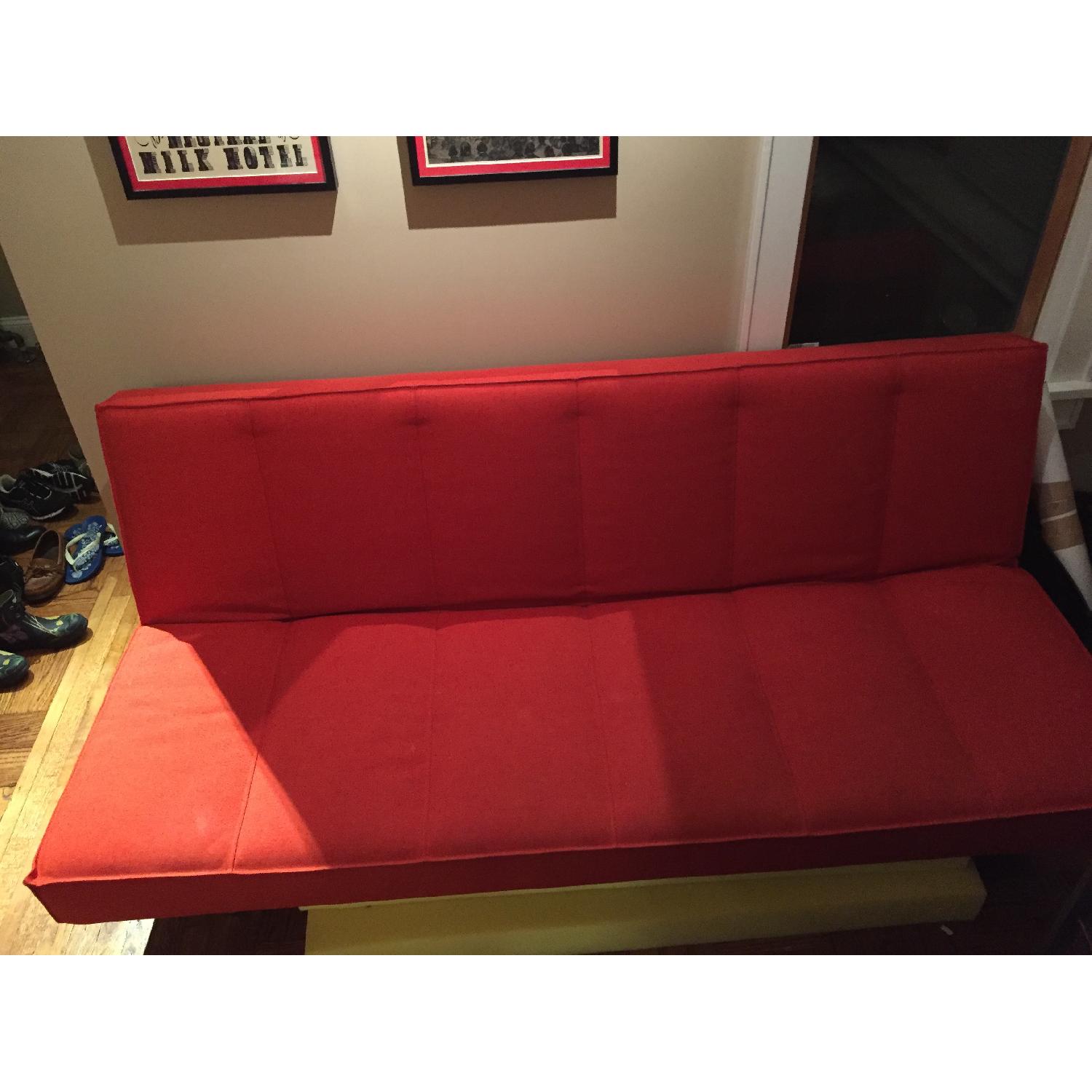 CB2 Flex Orange Sleeper Sofa - image-1