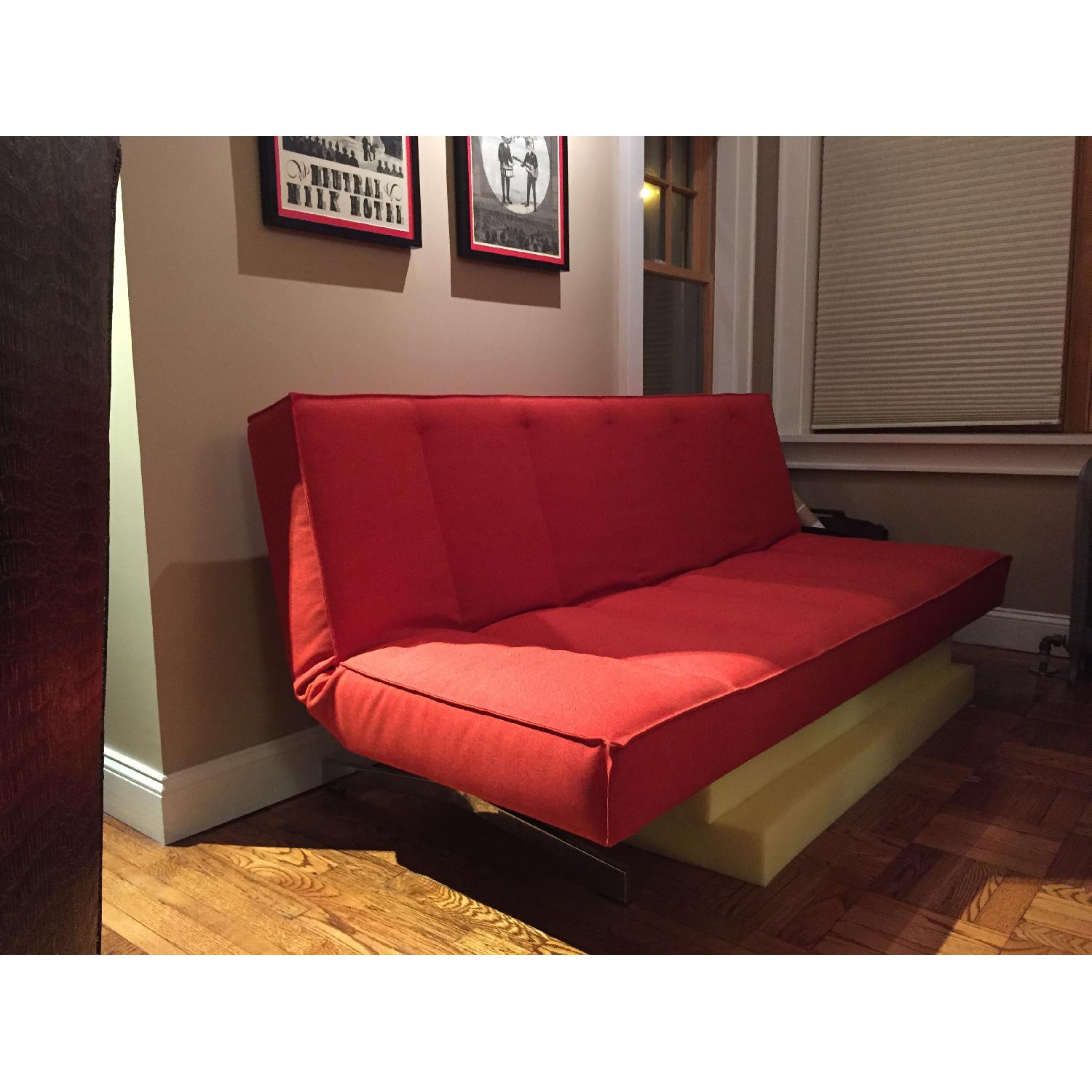 CB2 Flex Orange Sleeper Sofa - image-4