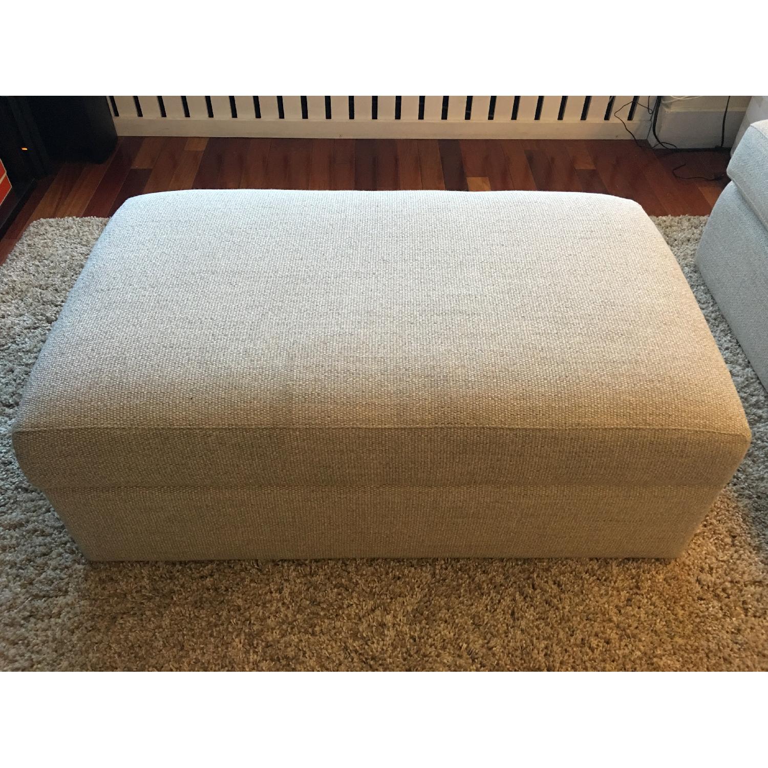 Crate & Barrel Lounge II Storage Ottoman w/ Casters - image-1