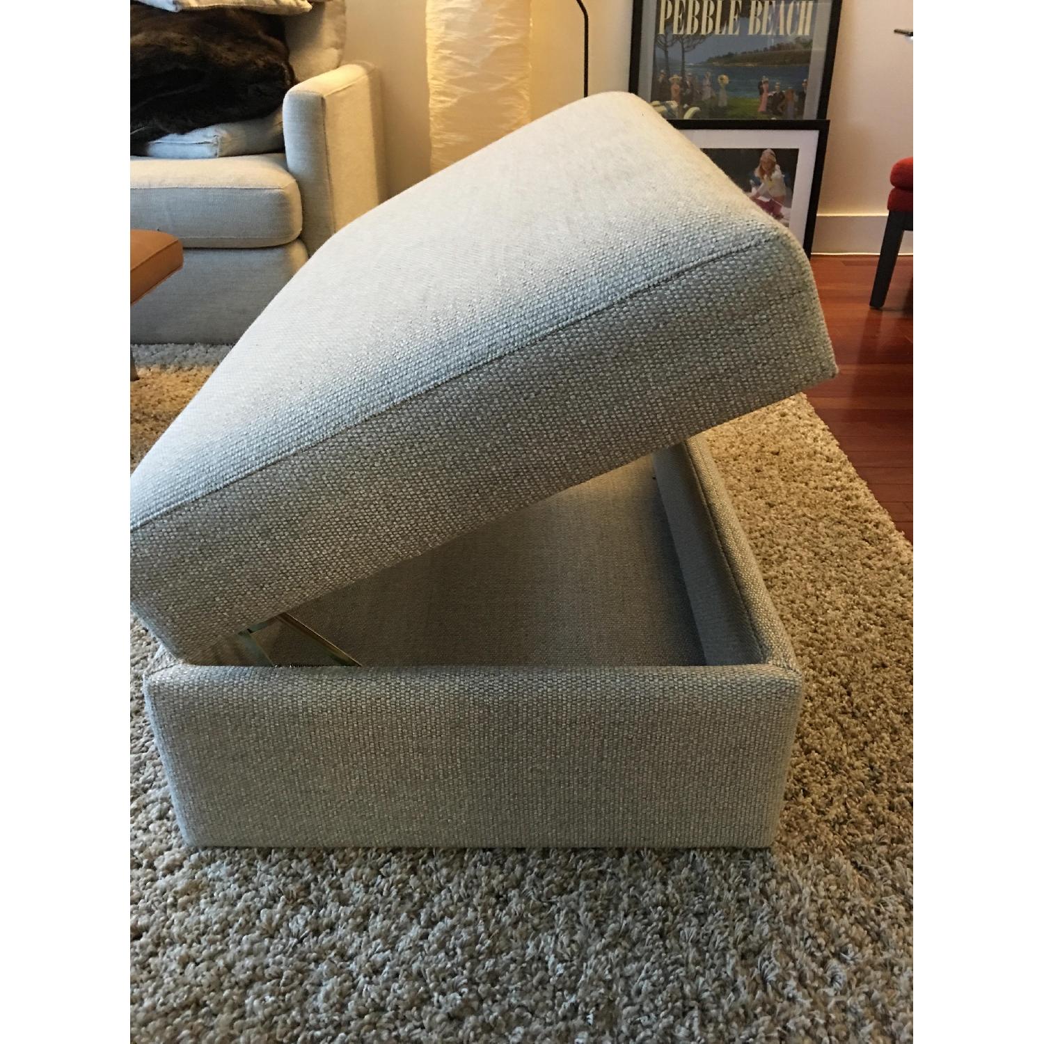 Crate & Barrel Lounge II Storage Ottoman w/ Casters - image-3