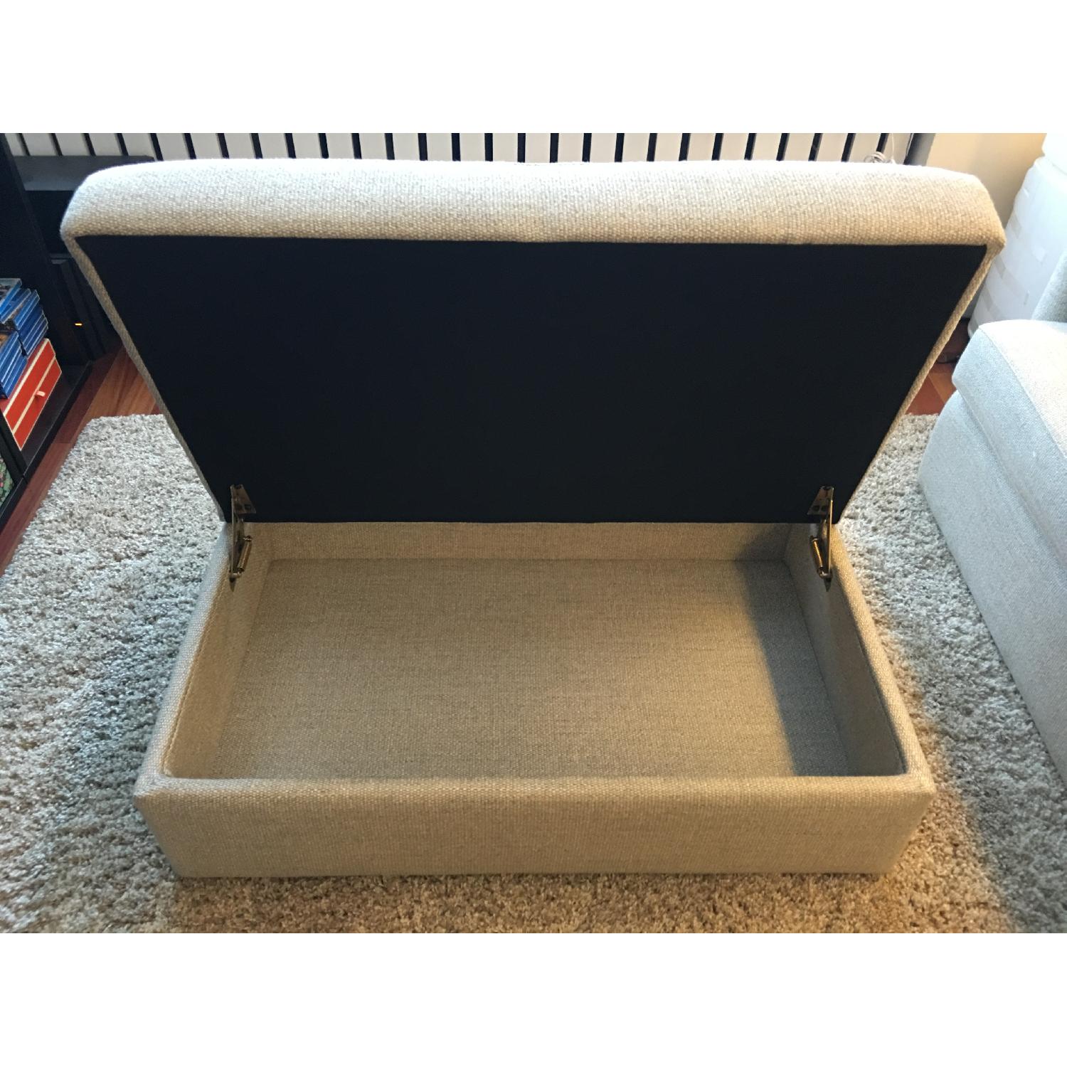 Crate & Barrel Lounge II Storage Ottoman w/ Casters - image-4