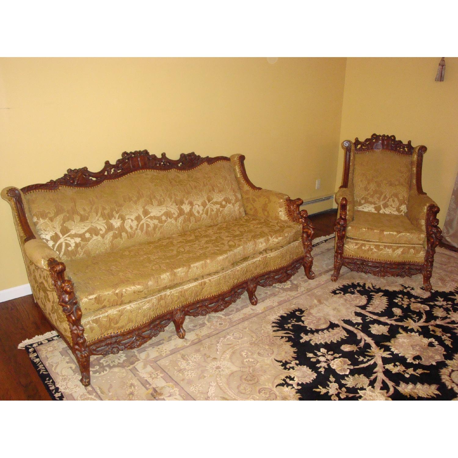 Antique Sofa + Matching Chair - image-1